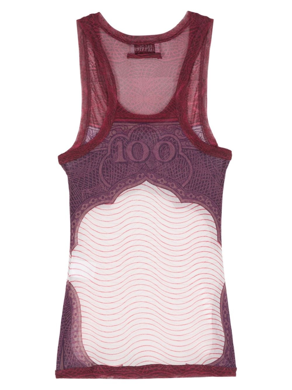 number-print mesh tank top - 2