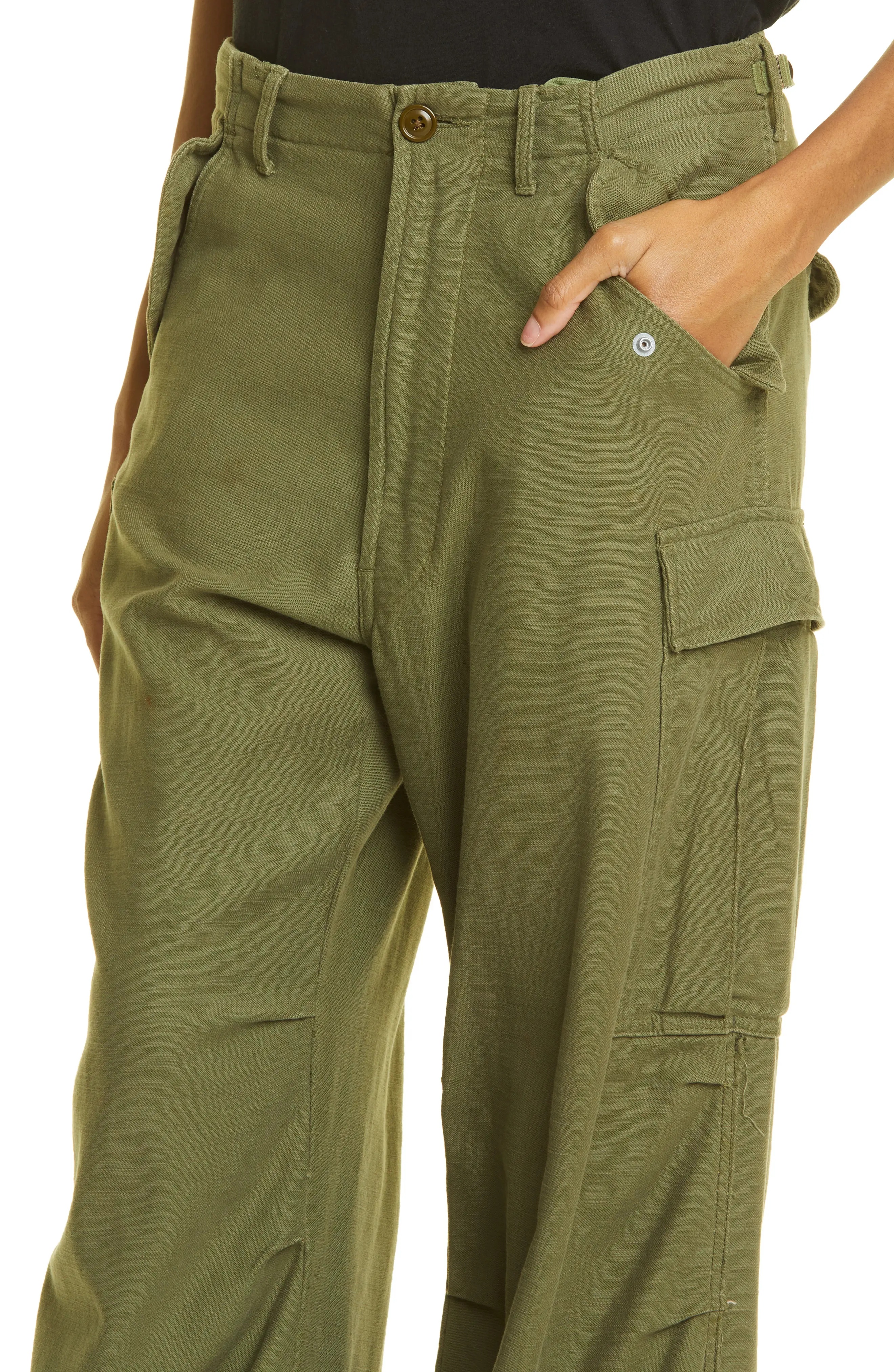 Wide Leg Cotton Cargo Pants - 4