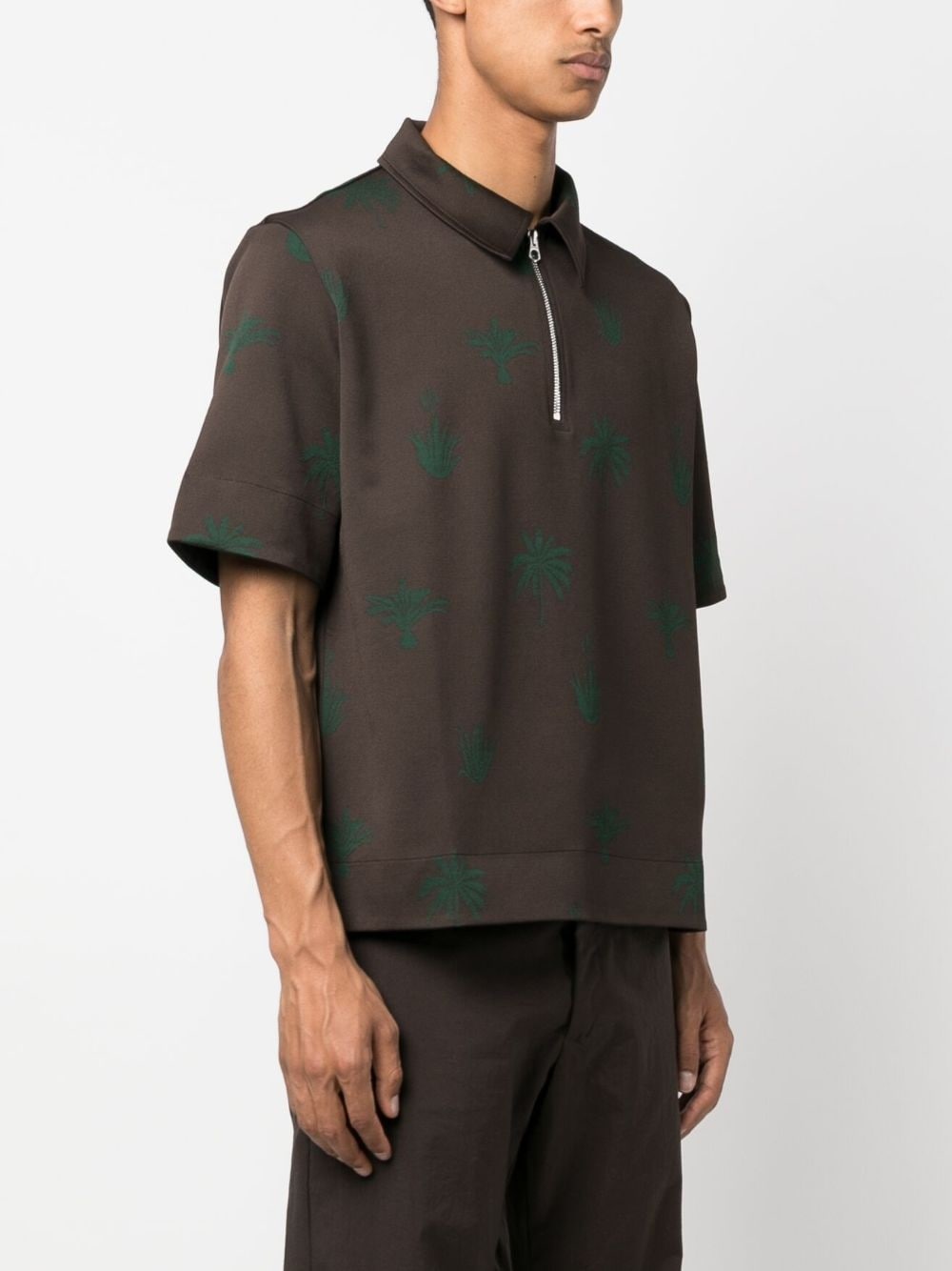 palm tree-print polo shirt - 3