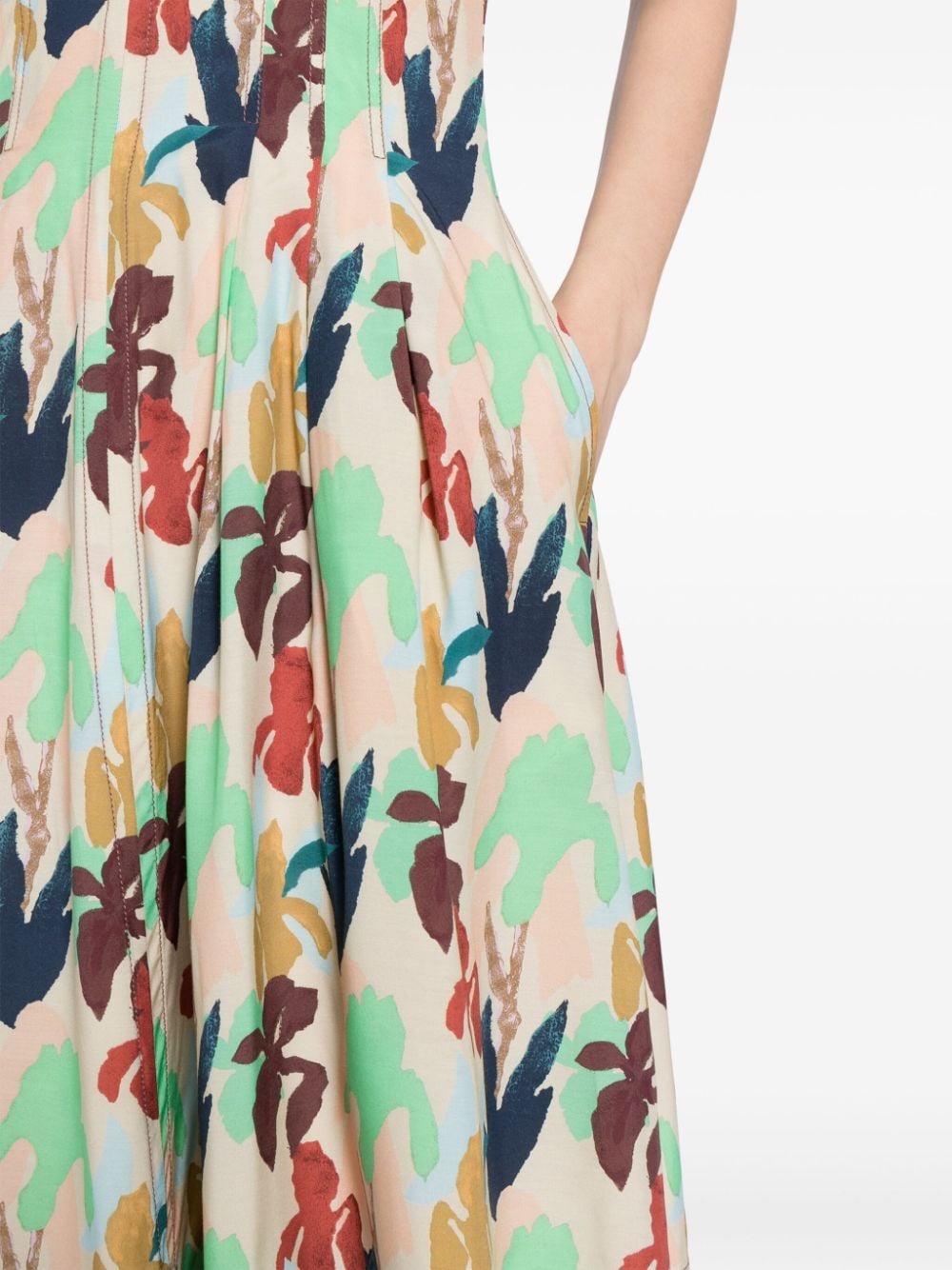 abstract-print short-sleeve dress - 5