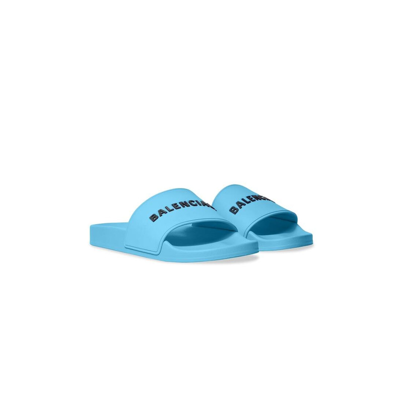 BALENCIAGA Women's Pool Slide Sandal in Blue Sky outlook