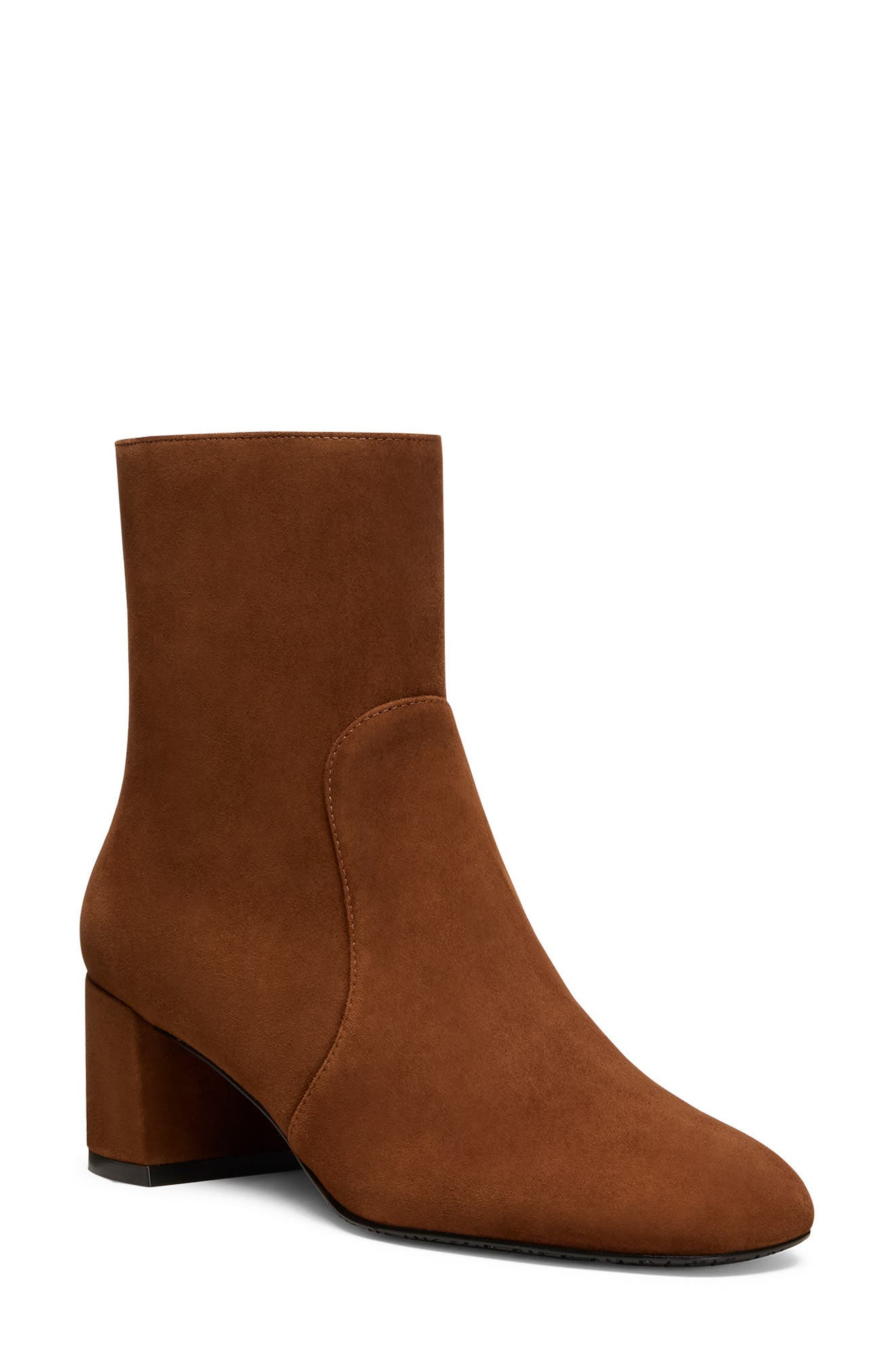 Stuart Weitzman Maeve Zip Bootie in Deep Coffee at Nordstrom - 1