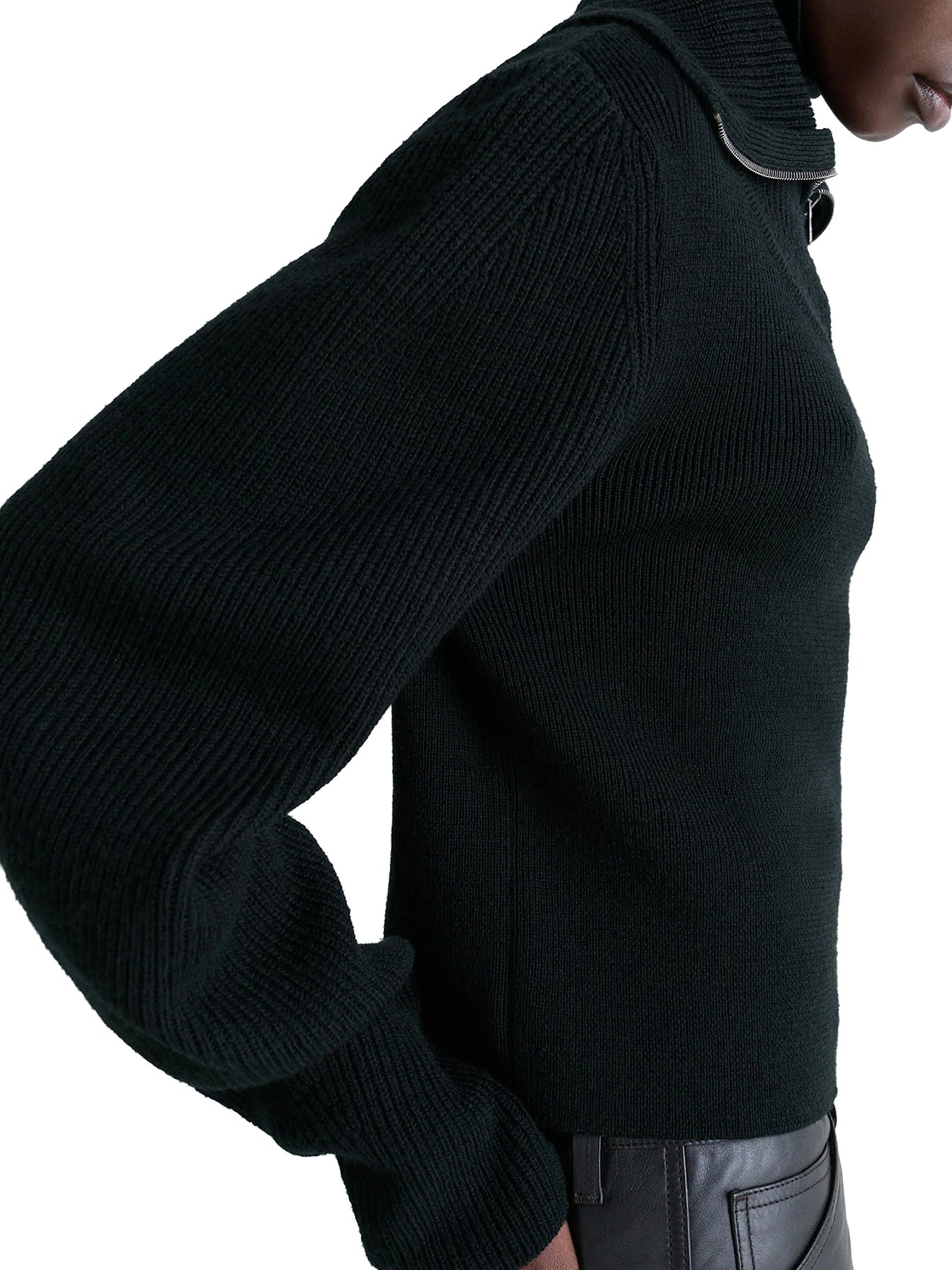 WOOL ZIP-UP SWEATER - 5