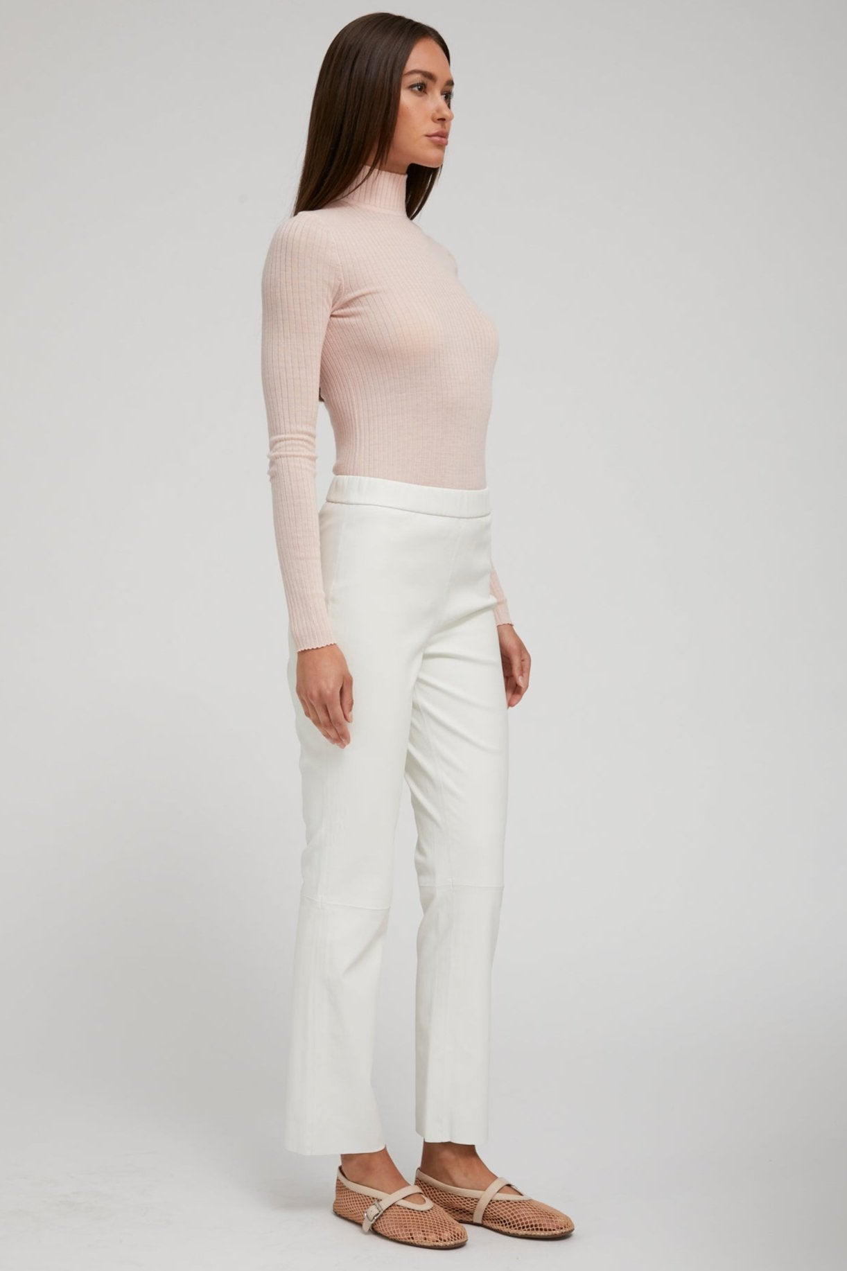 BLUSH CASHMERE MOCK NECK - 3