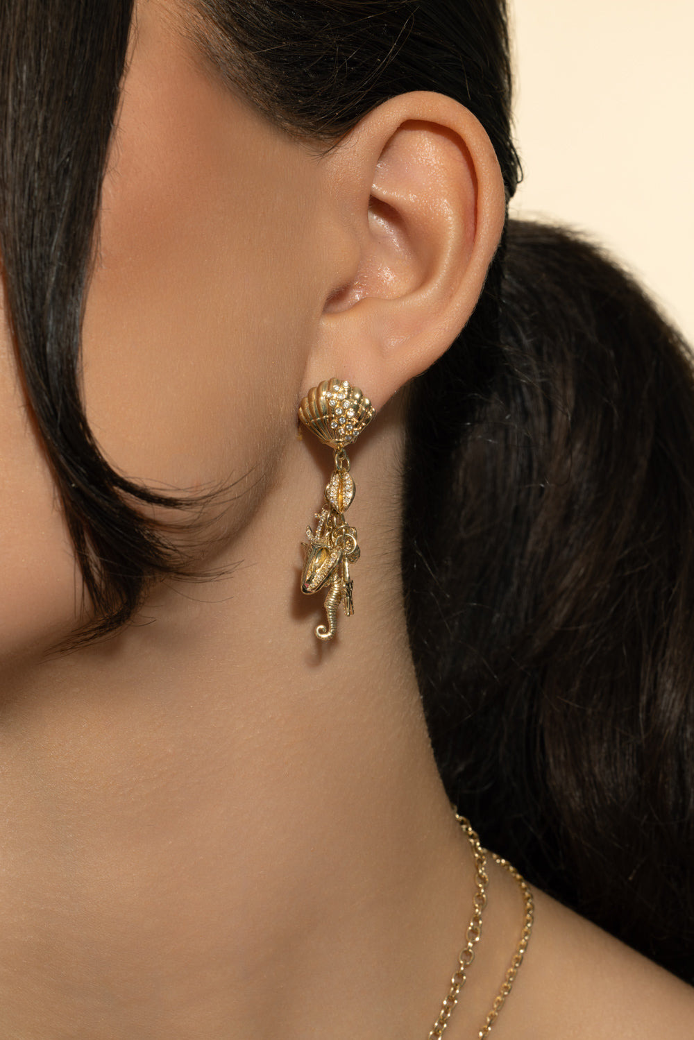 Multi Sea Life Clam Shell Earrings - 3