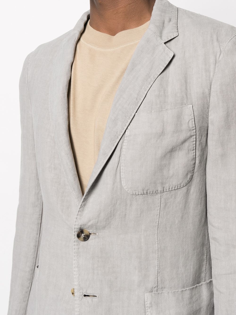 notched-lapels single-breasted blazer - 5