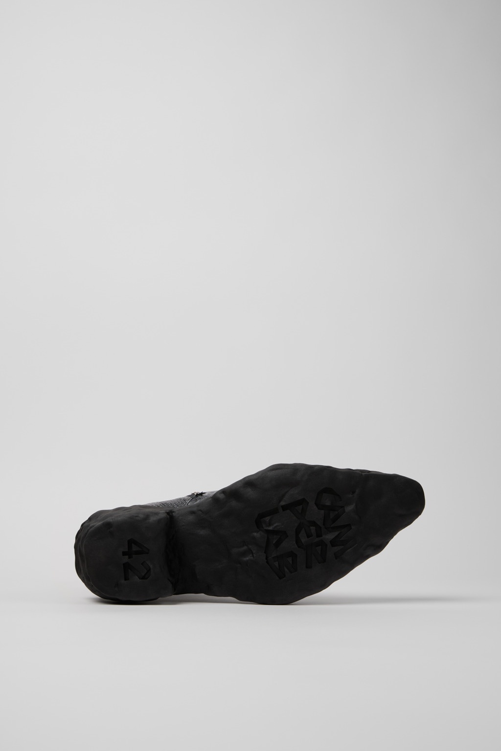 Gray-Black Leather Zip Bootie - 5
