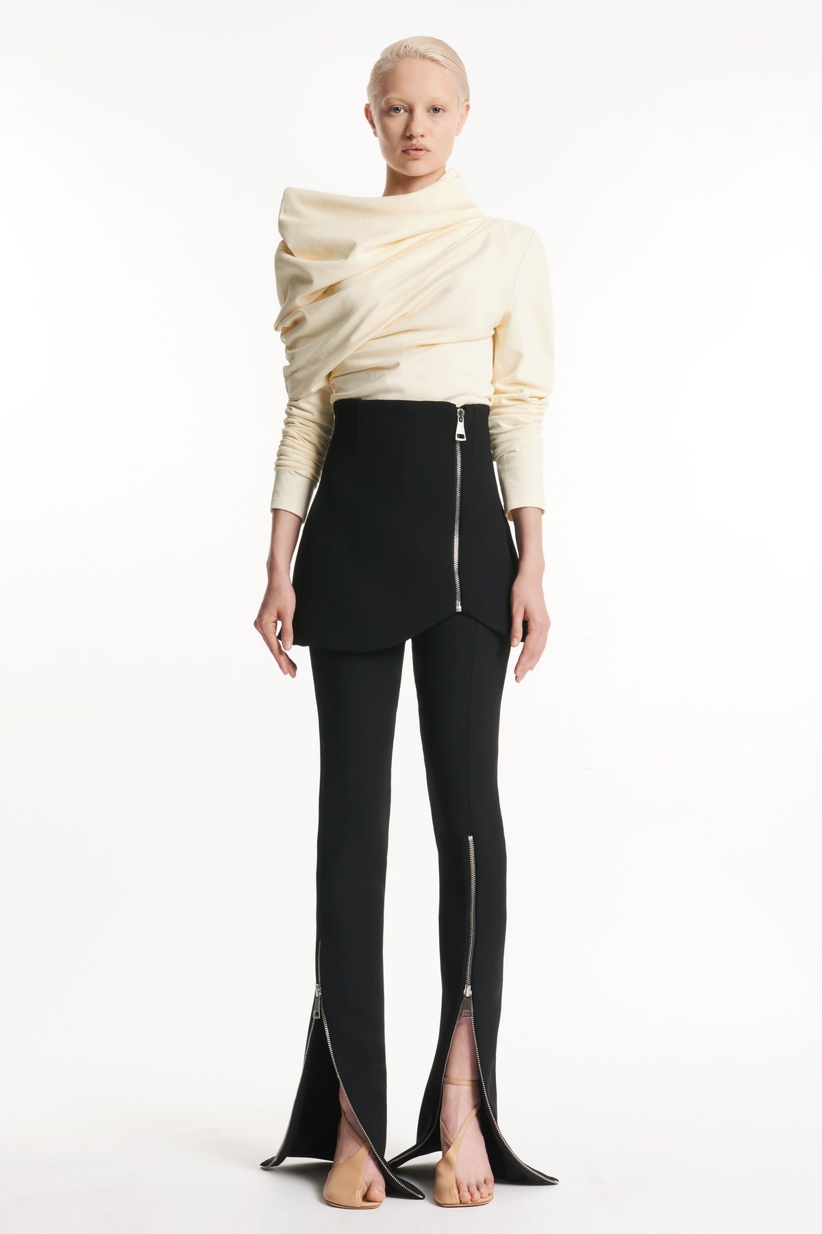 BASQUE TROUSERS WITH ZIPS NO POCKETS BLACK - 1