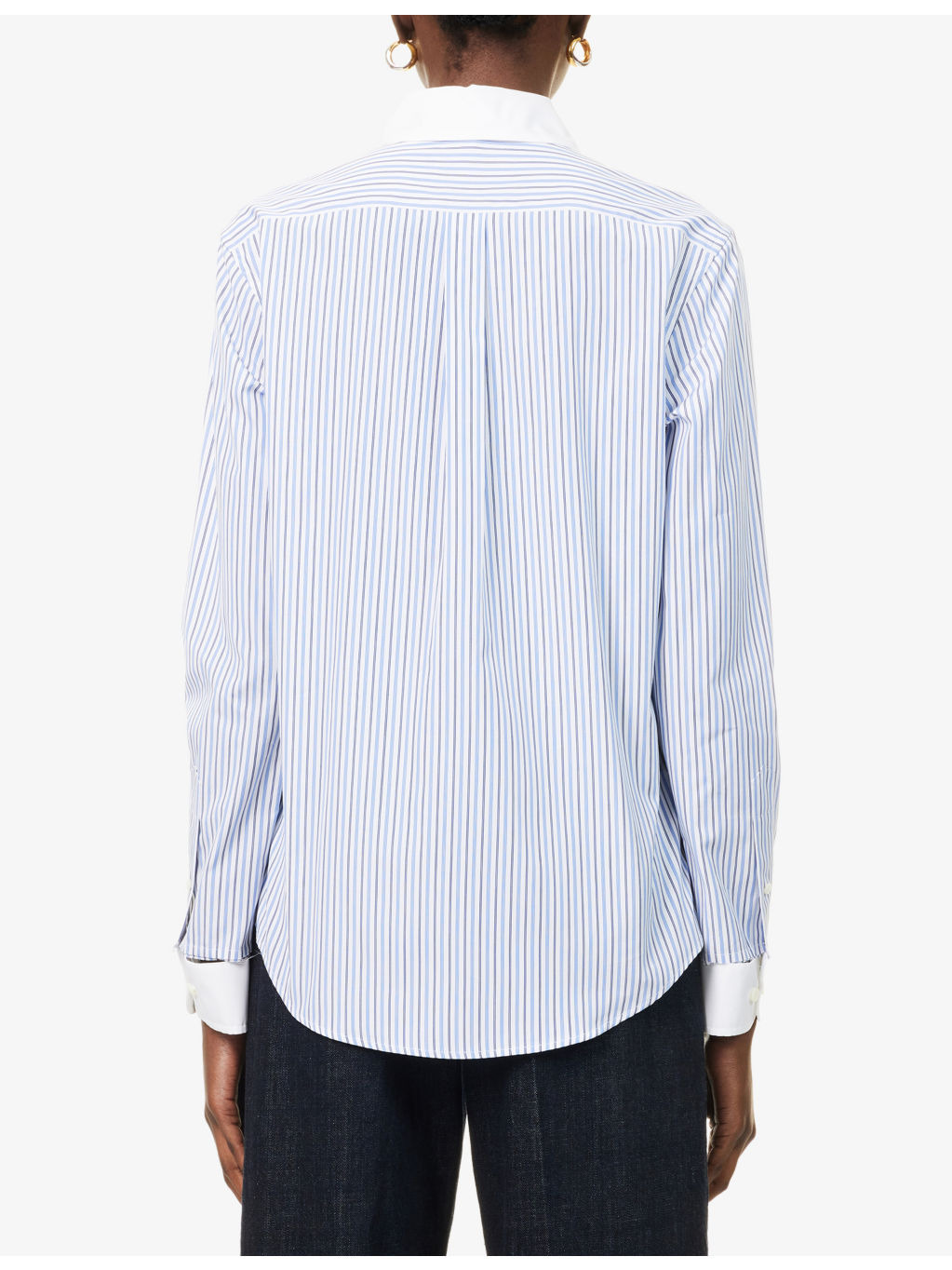 Embroidered-Logo Striped Cotton-Poplin Shirt - 4