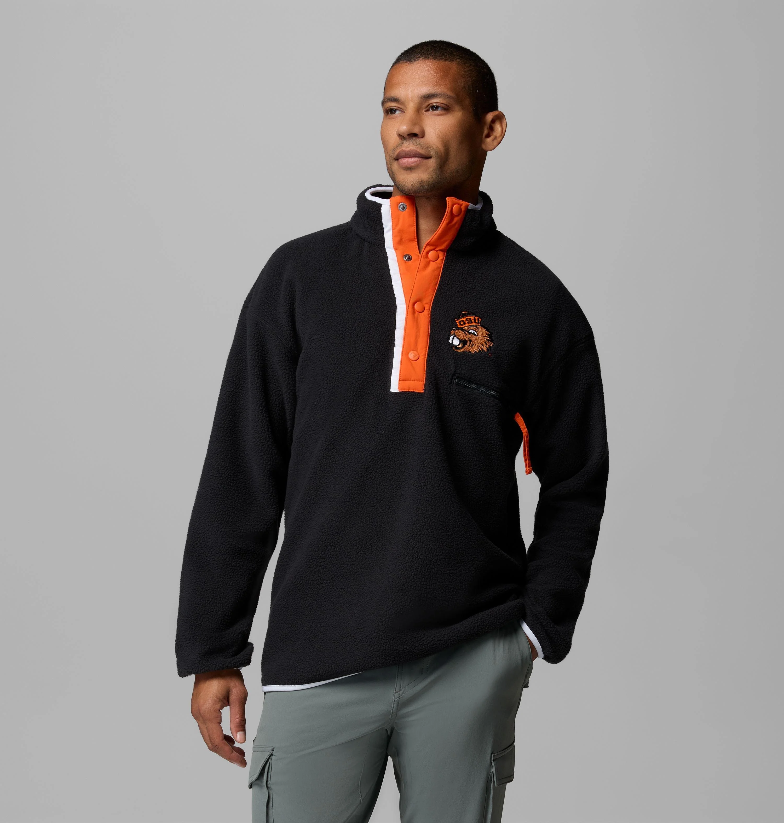 Men's Collegiate Helvetia Half Snap Fleece - Oregon State - 1