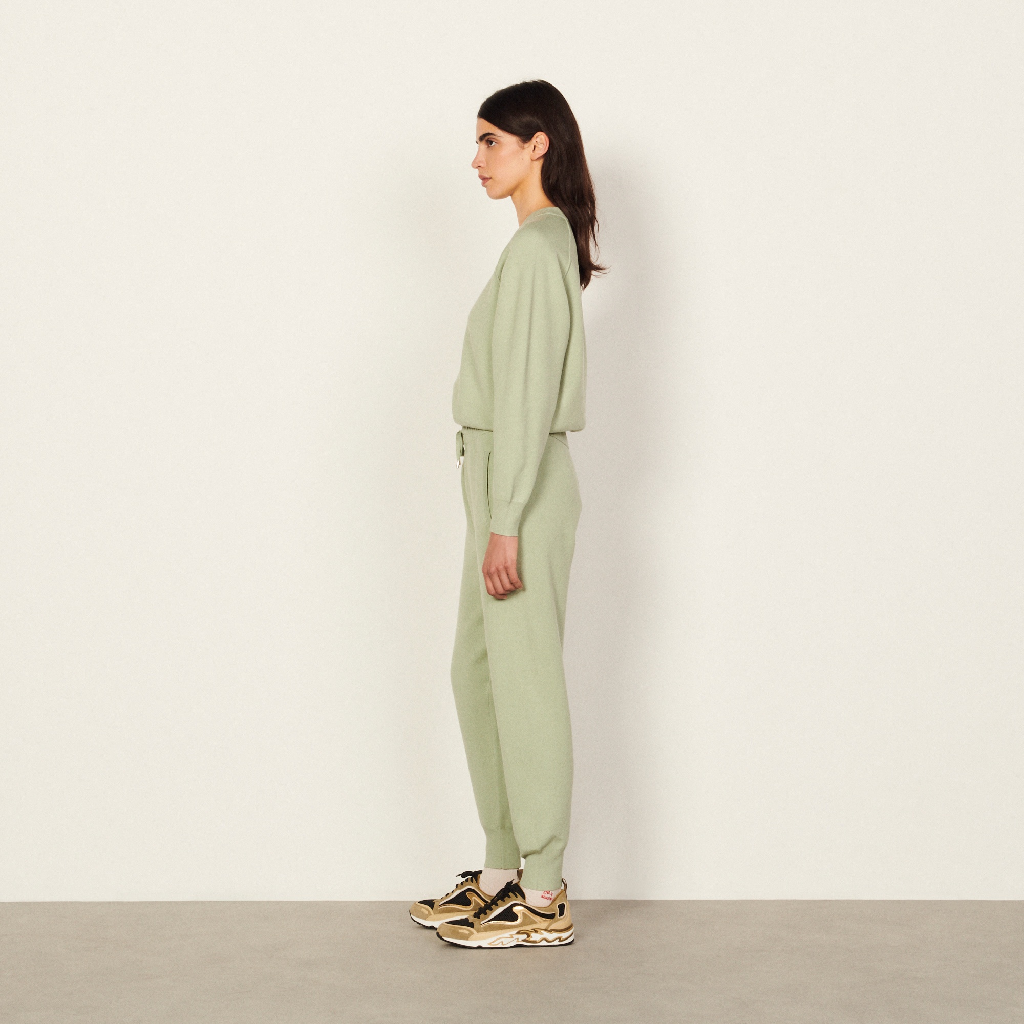 Knit jogging bottoms with embroidery - 3