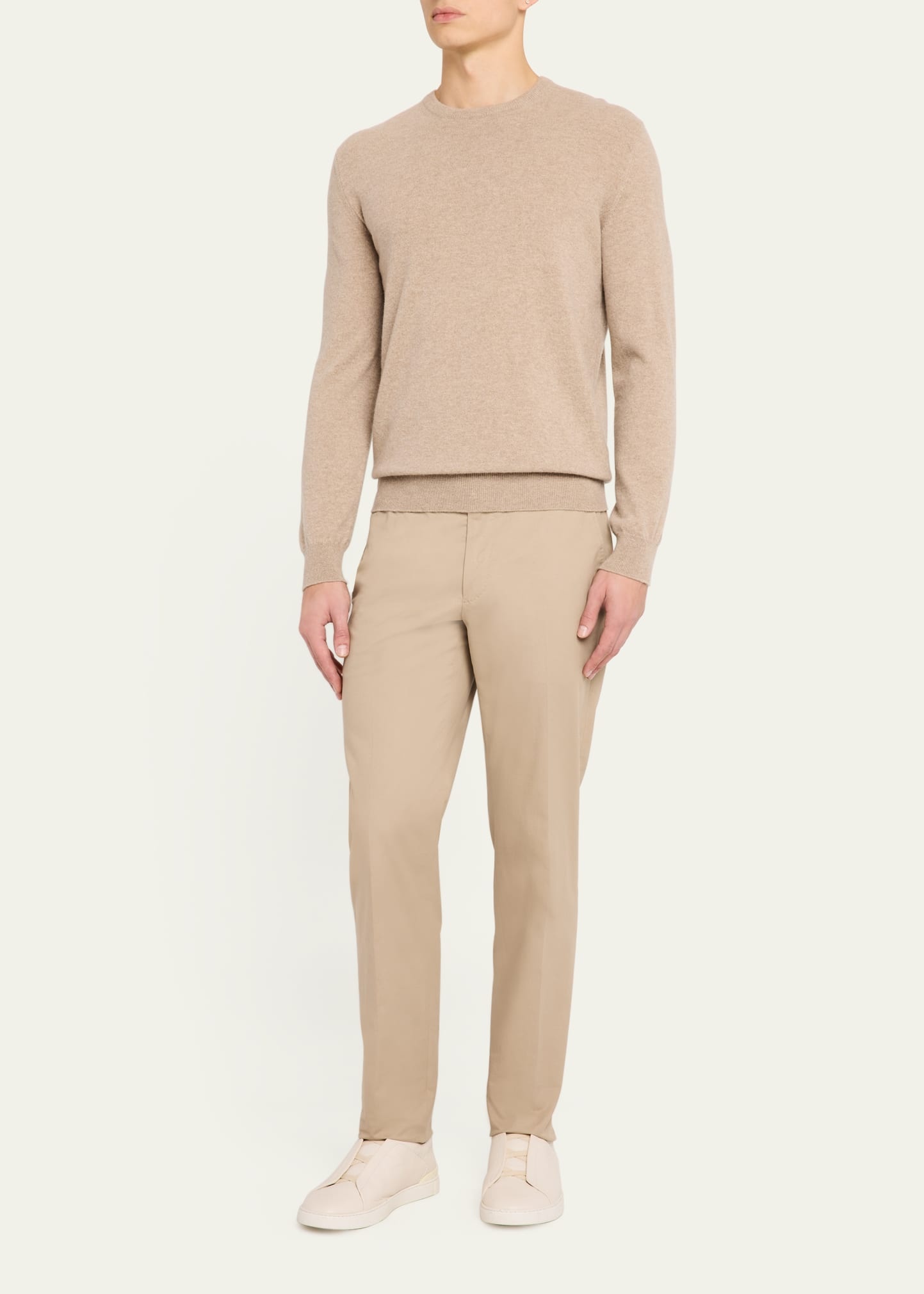 Men's Wool Slim Flat-Front Trousers - 2