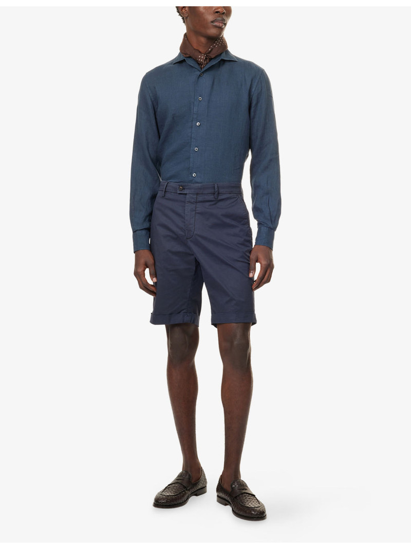 CORNELIANI Chino Knee-Length Cotton Blend Shorts outlook