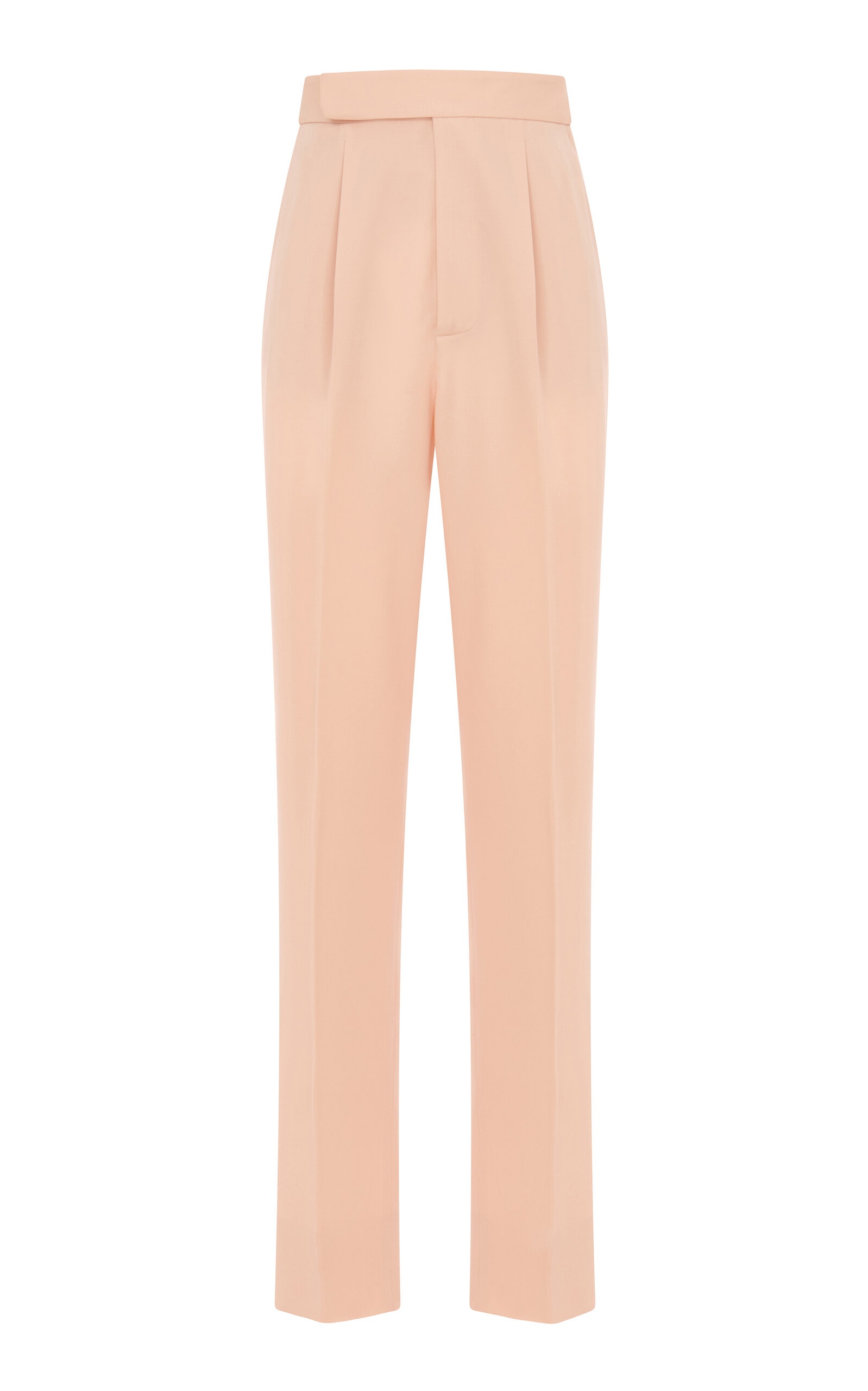 White Stamford pleated wool-crepe trousers, Ralph Lauren