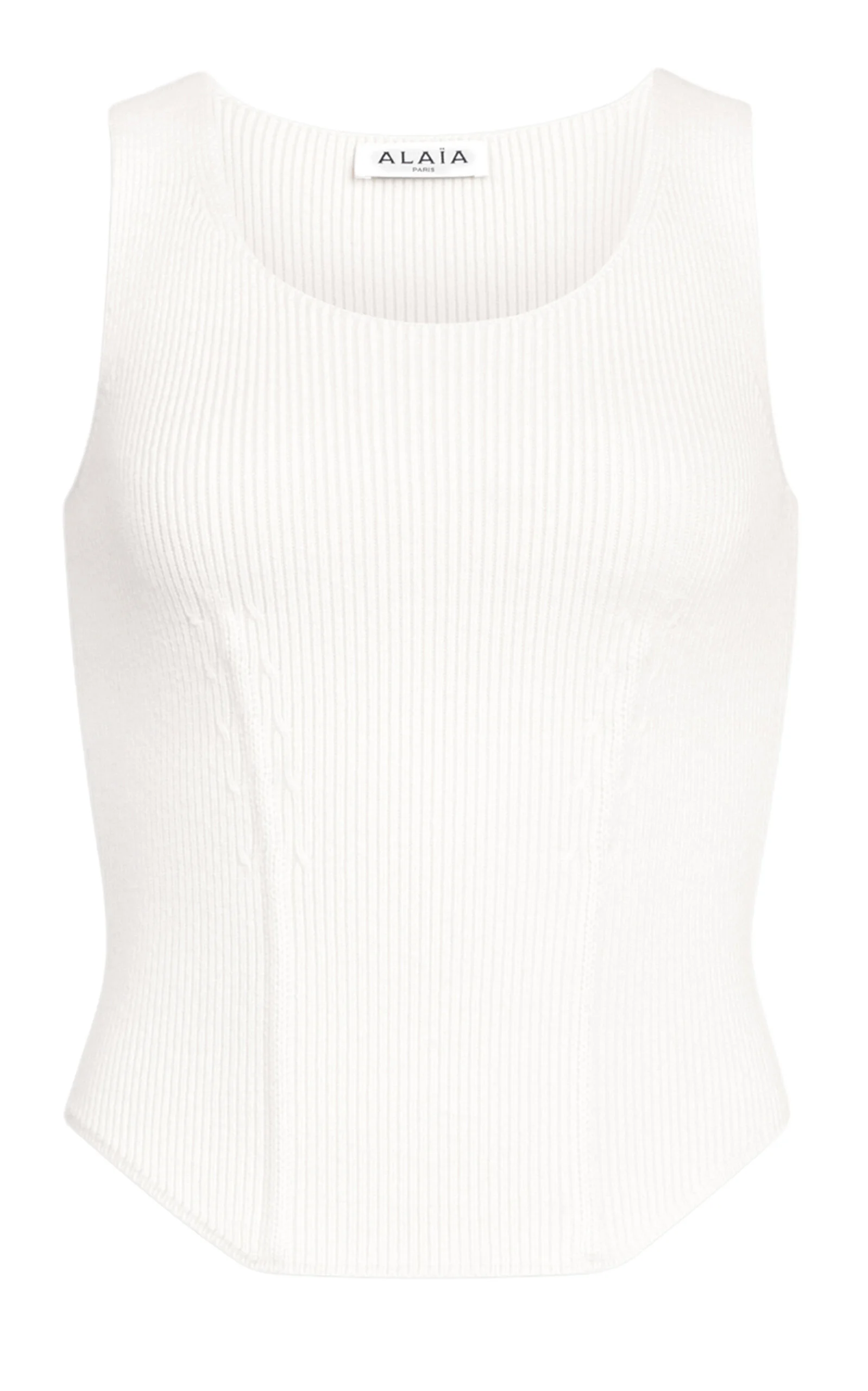 Knit Wool-Blend Corset Top white - 1