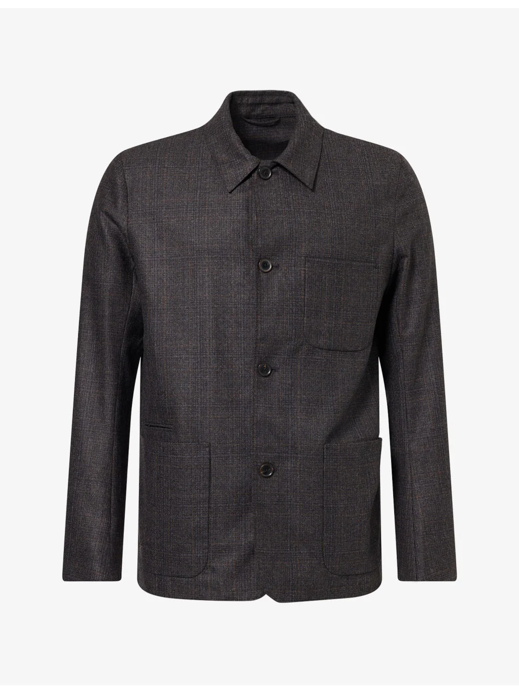 Flannel Patch-Pocket Wool Jacket - 1