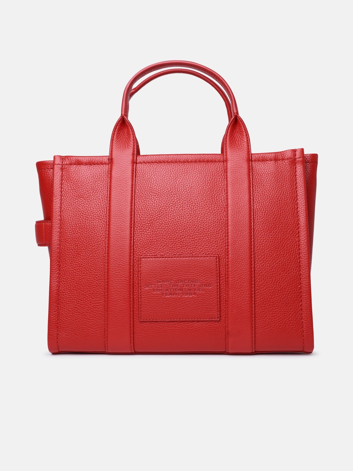 RED LEATHER SMALL TOTE BAG - 3