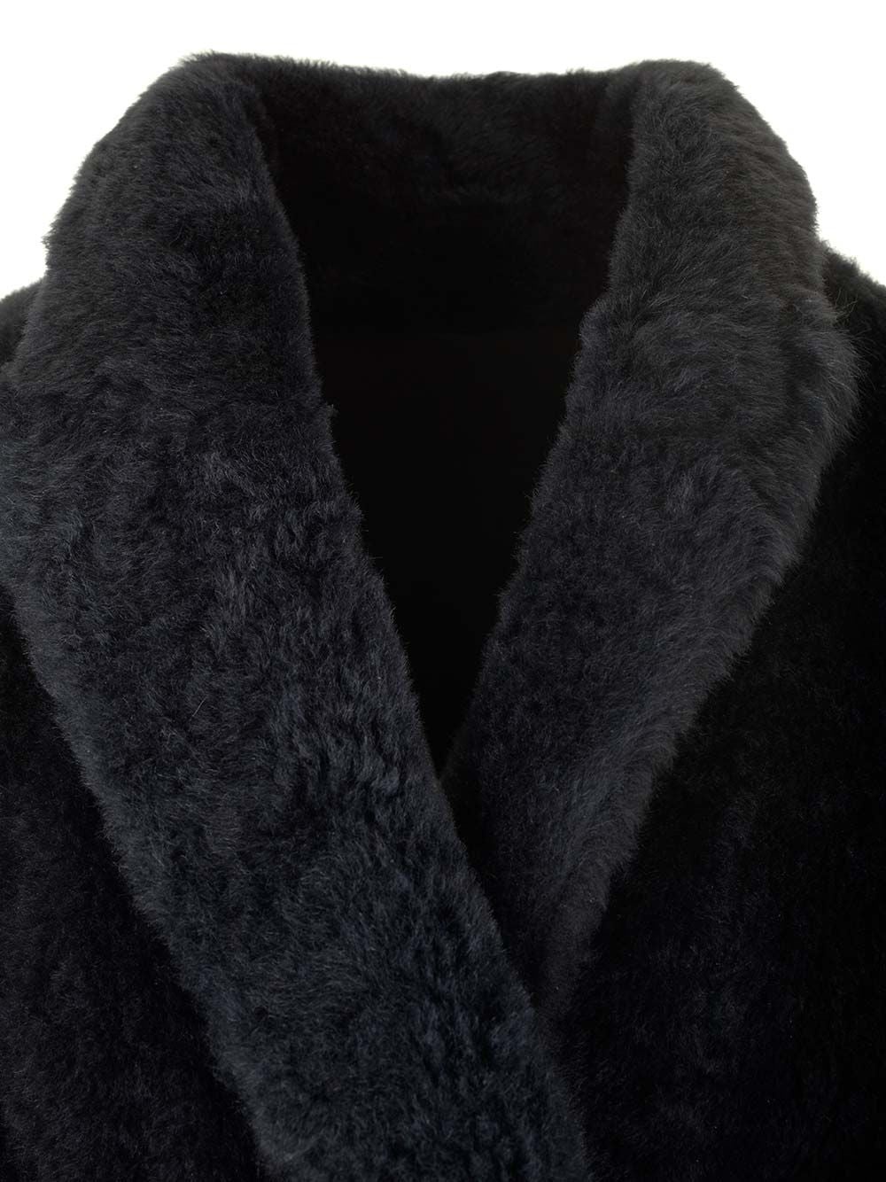 Shearling Coat Coats Blue - 4