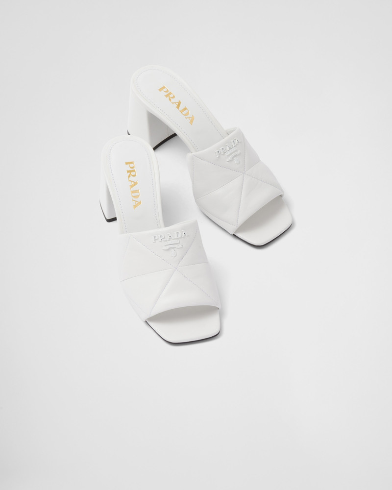 Quilted nappa leather heeled sandals 4