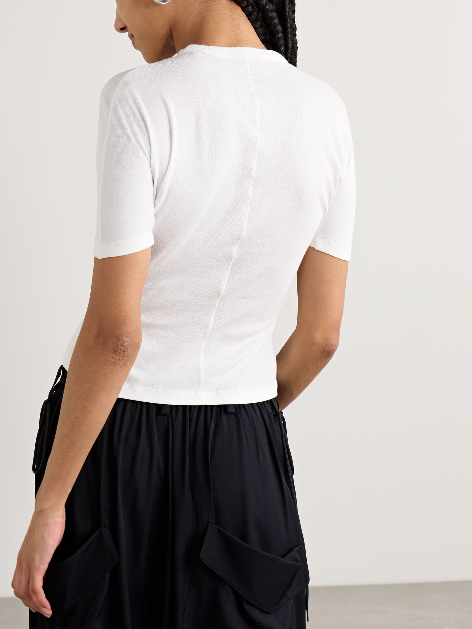 + Y-3 printed organic cotton-jersey T-shirt White - 3
