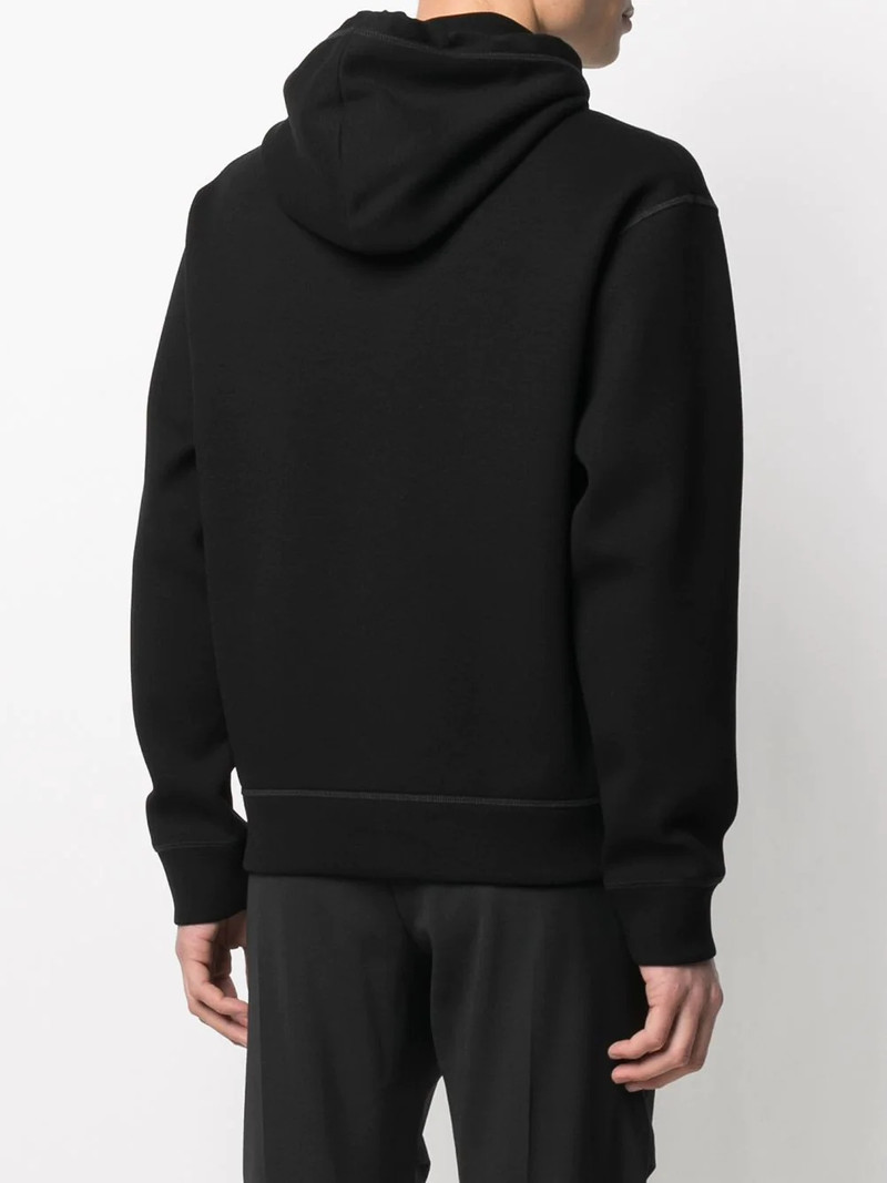 zipped side slogan print hoodie 4