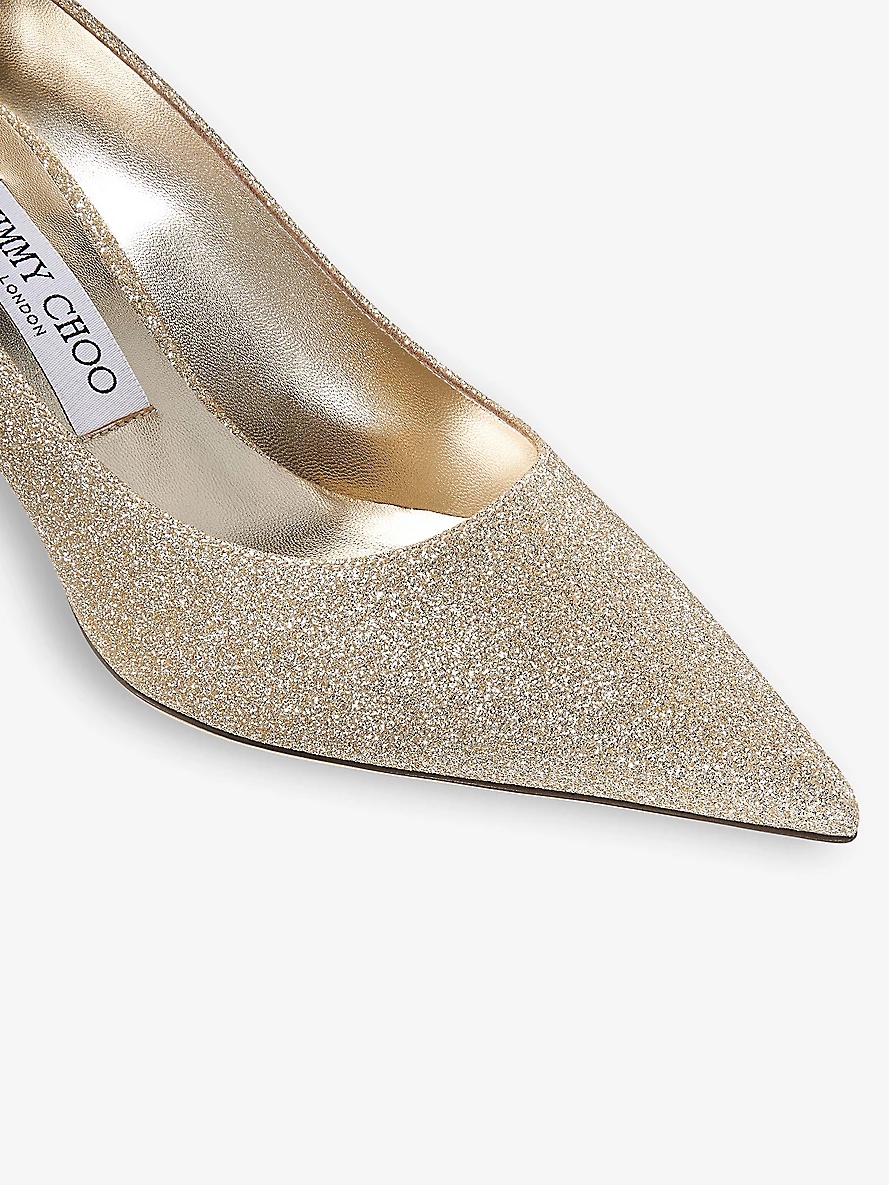 Love 65 glitter-embellished woven heeled courts - 5