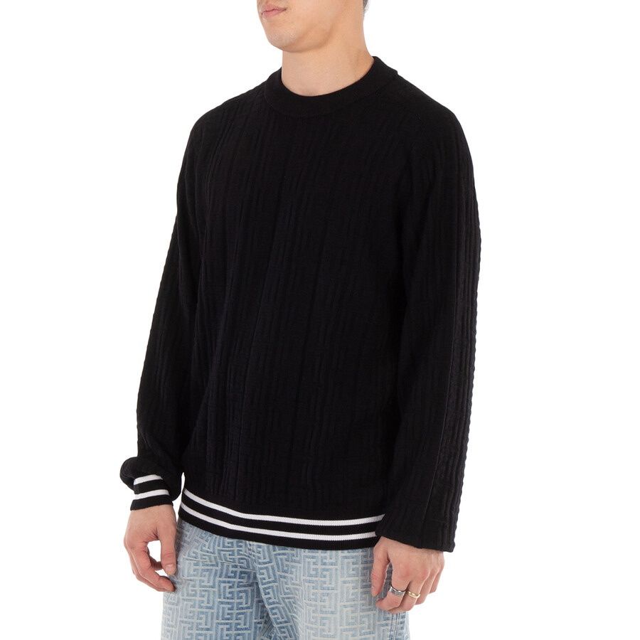 Balmain Patterned-Jacquard Merino Jumper - 4