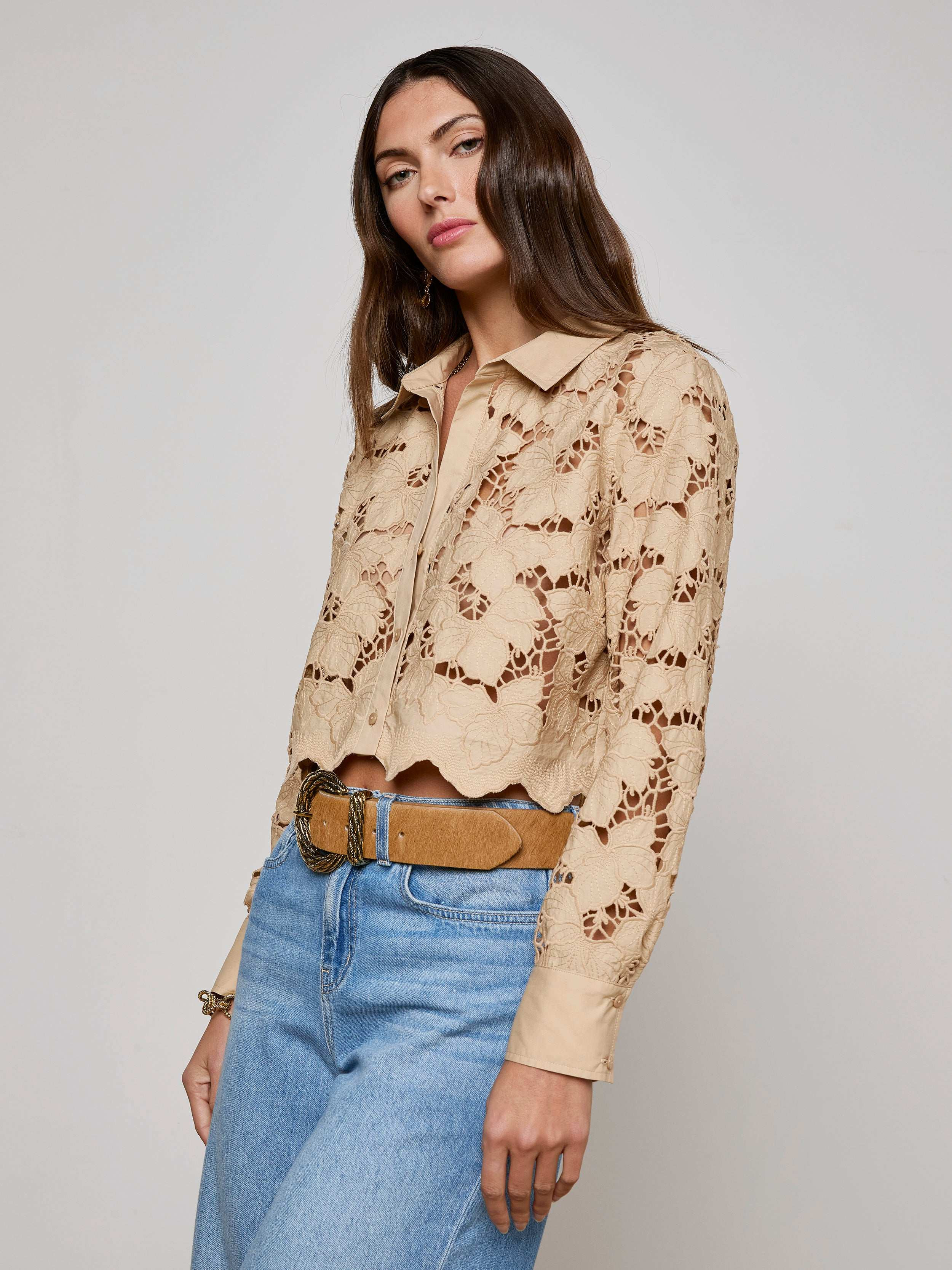 Seychelle Cropped Lace Blouse - 4