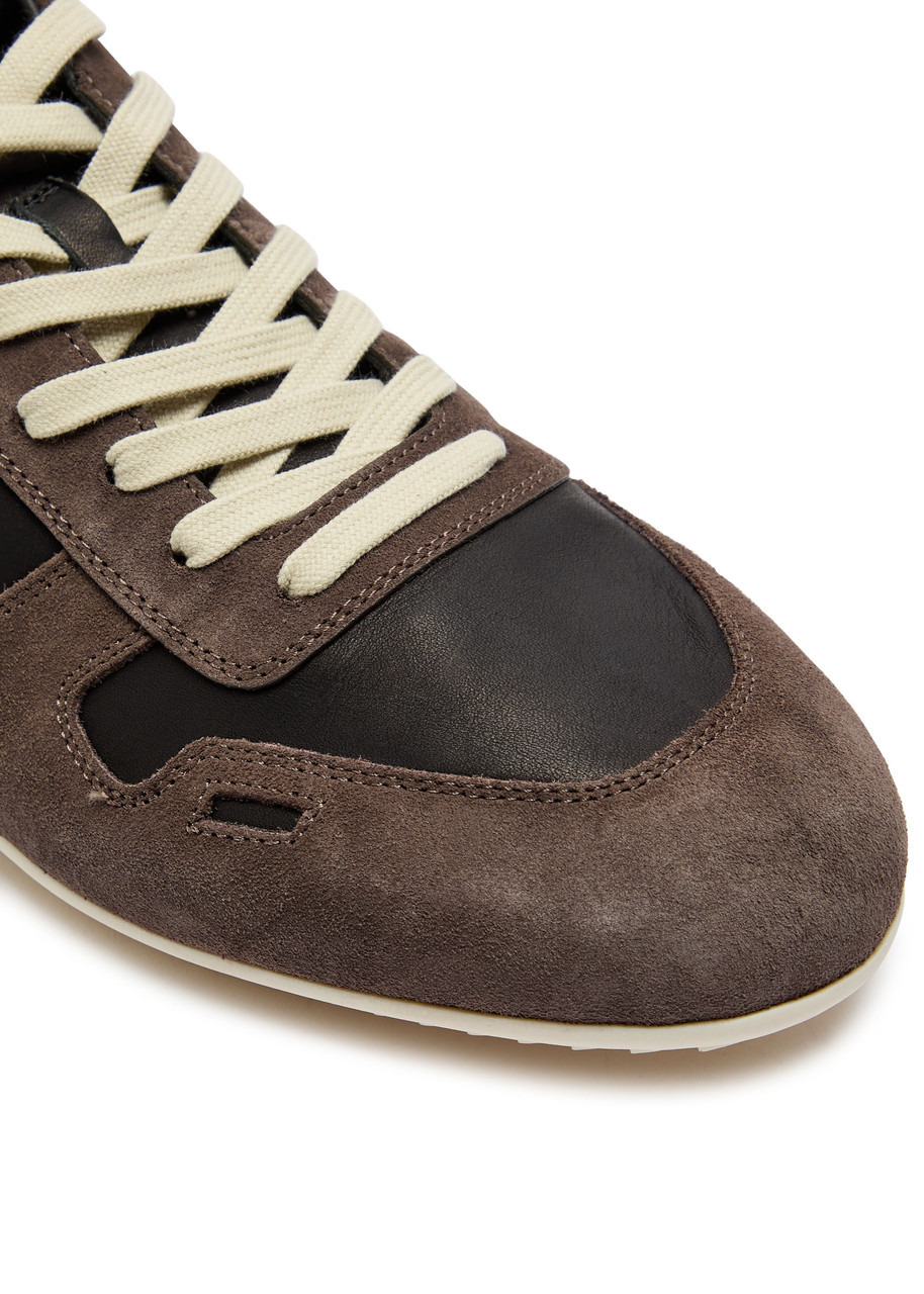Rick Owens Panelled Suede and Leather Sneakers - 4