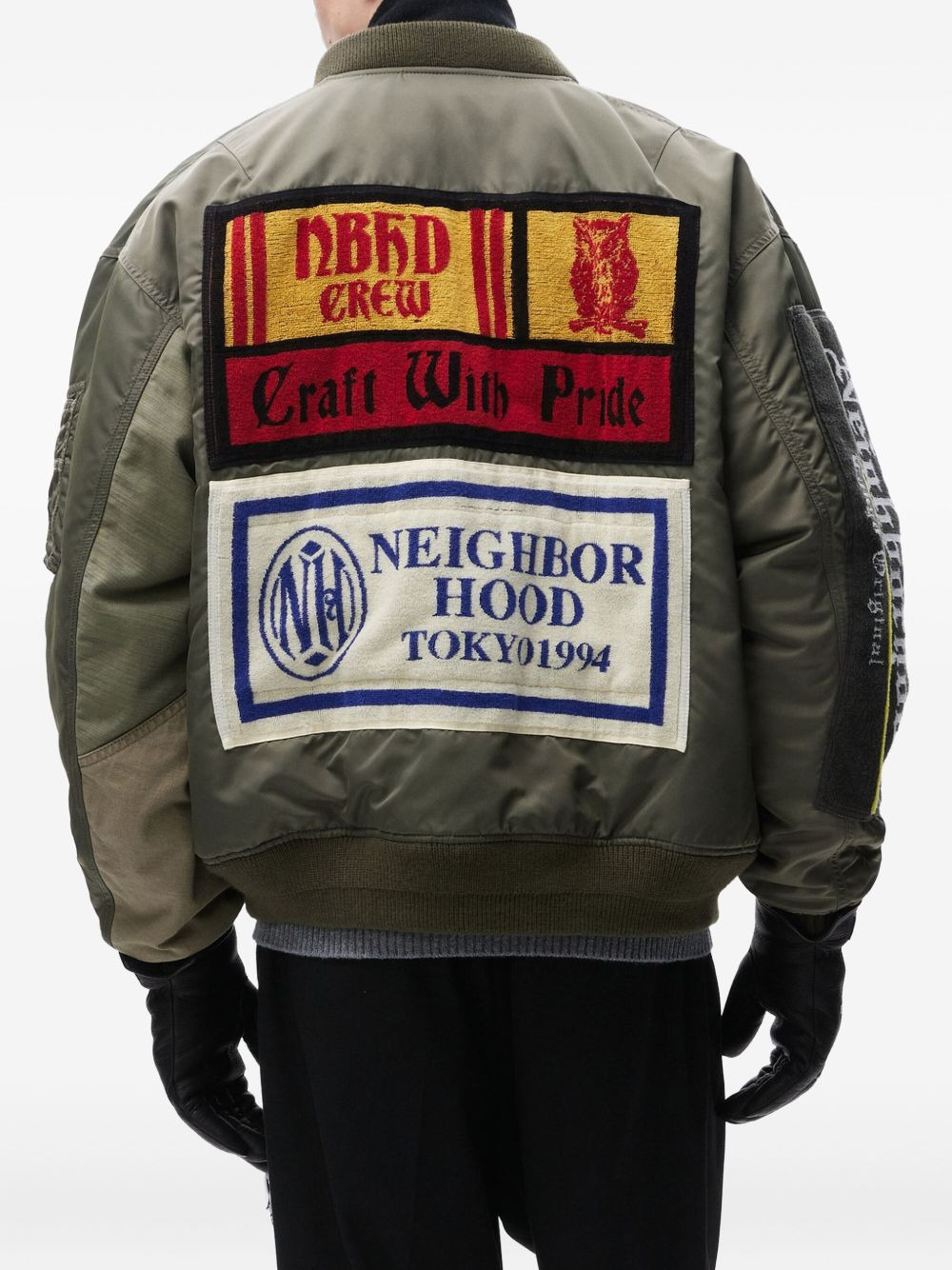 embroidered-patch bomber jacket - 3
