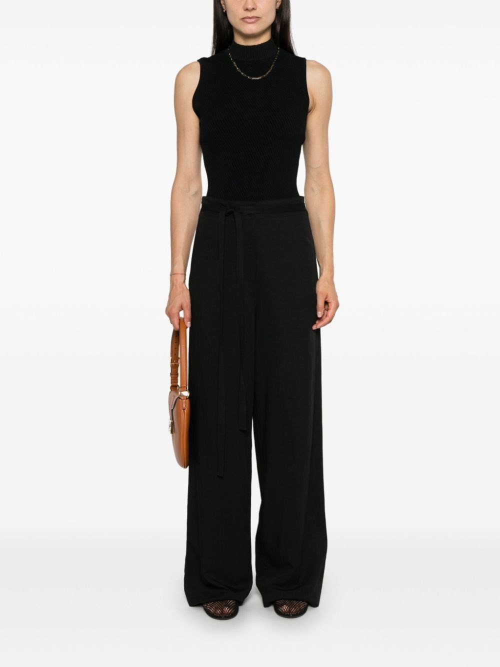 Tie-waist fluid trousers - 5