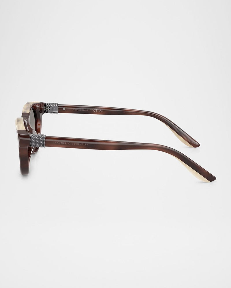 Brunello Cucinelli Acetate Round Sunglasses outlook