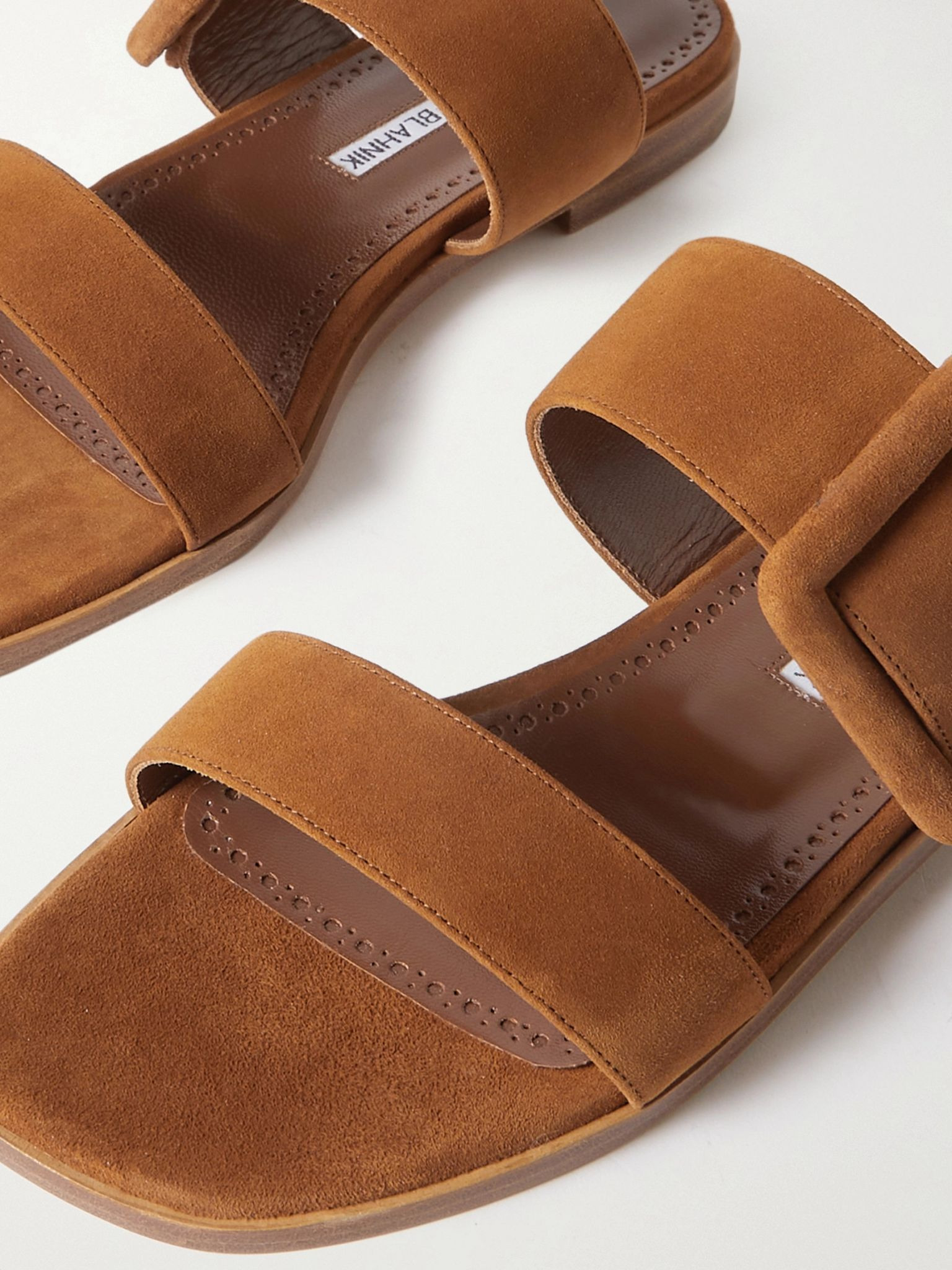Tituba buckled suede sandals Tan - 4