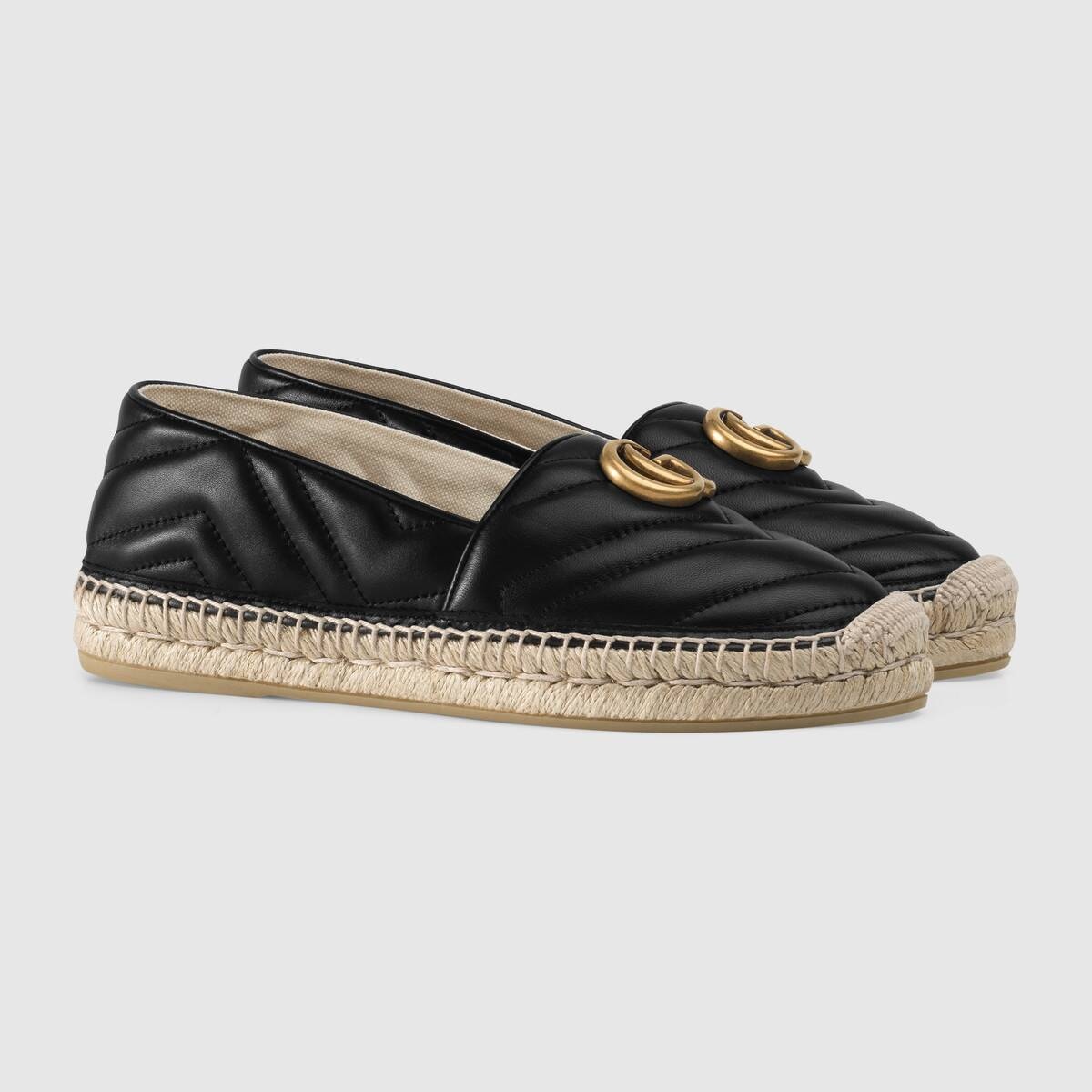 Leather espadrille with Double G - 2