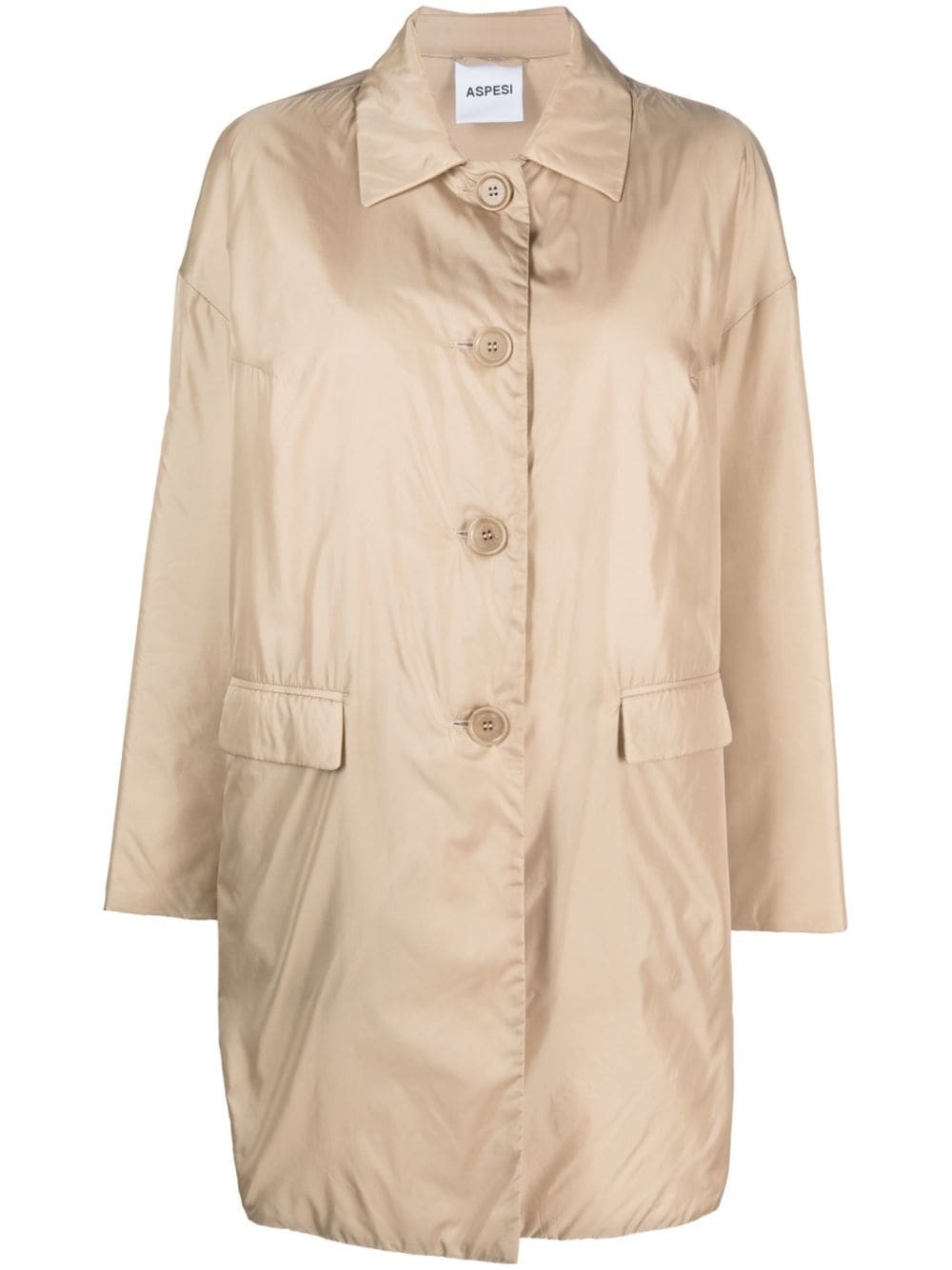 buttoned-up padded trench coat - 1