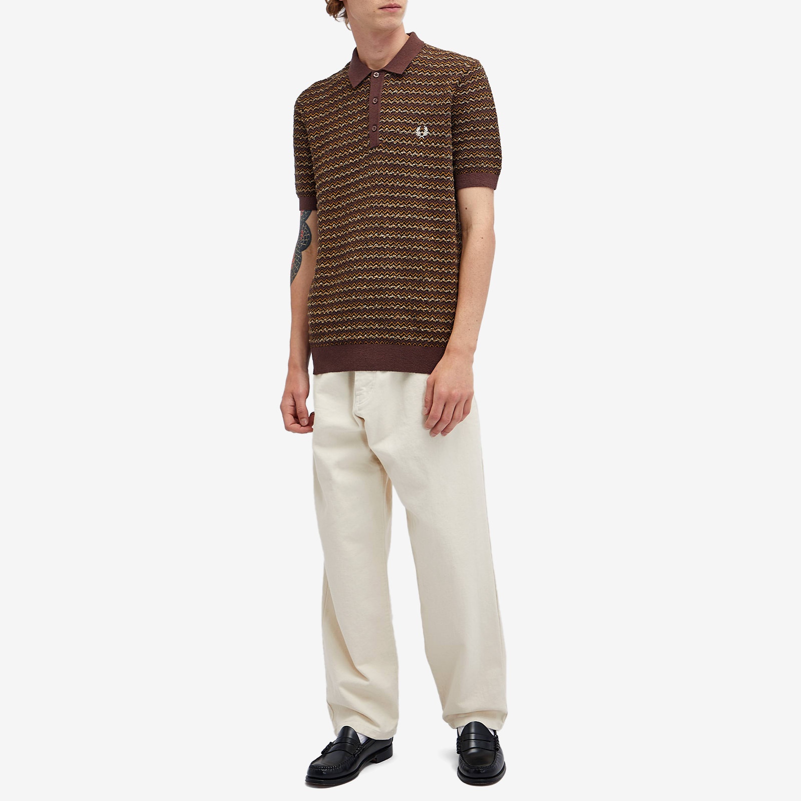 Fred Perry Boucle Jacquard Knit Polo - 4