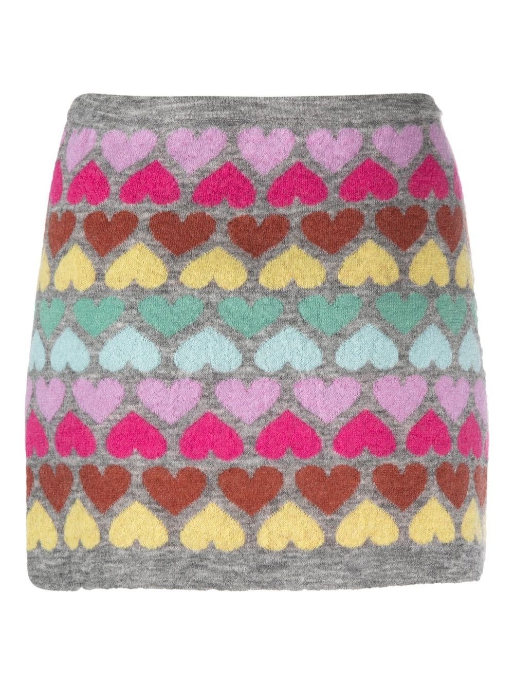 heart-print mini skirt - 2