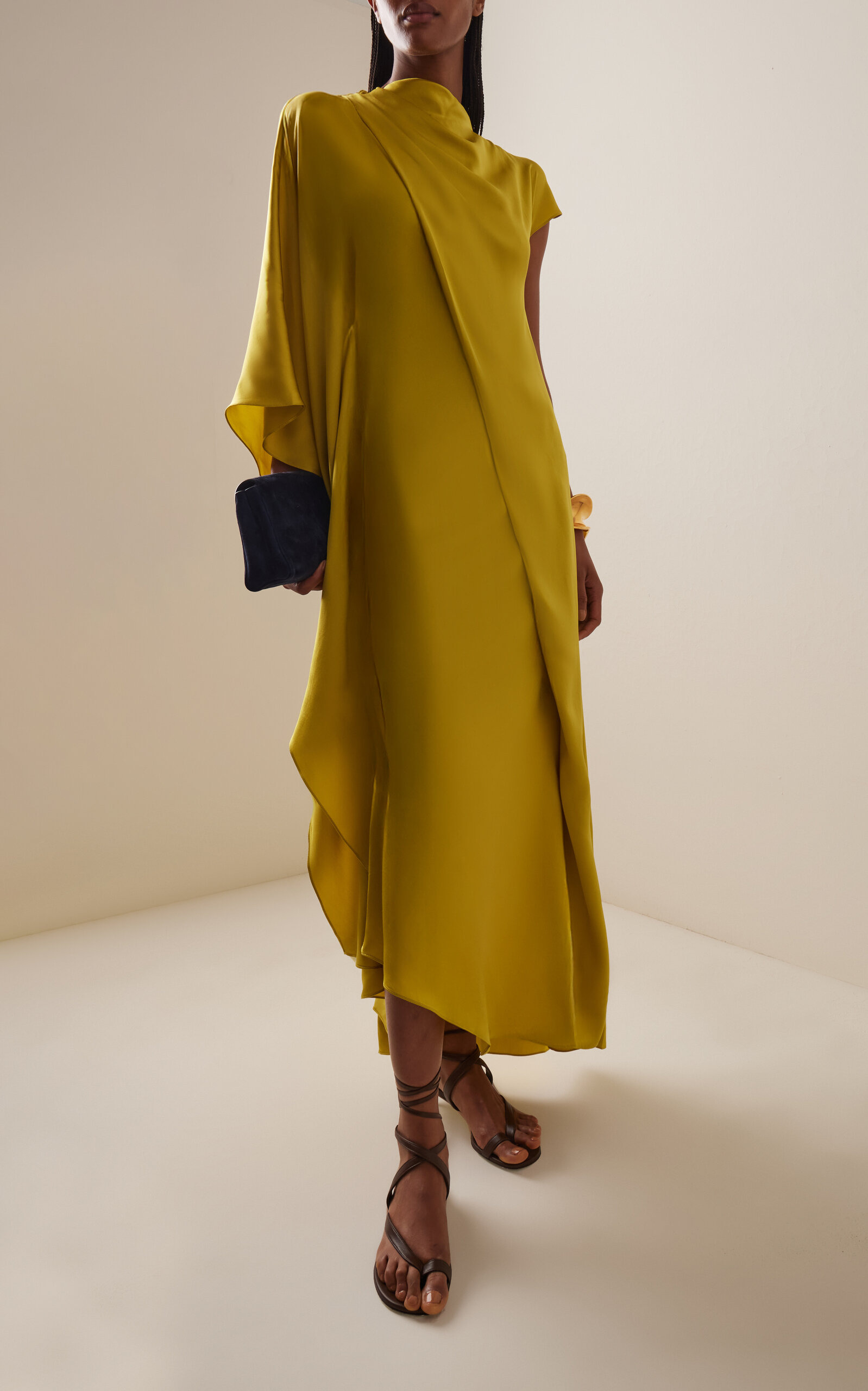 Hiba Silk-Satin Dress yellow - 2