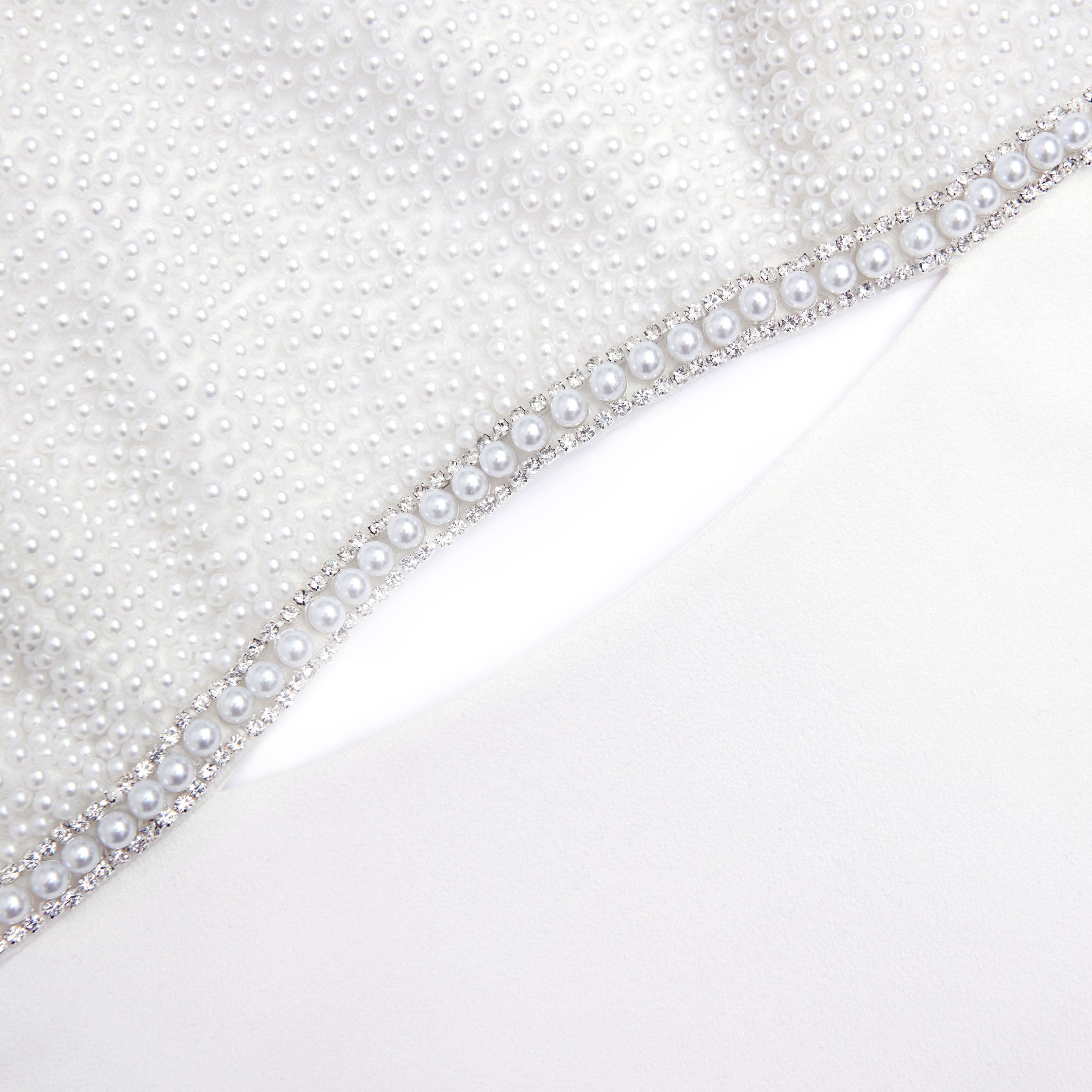 White Crepe Pearl Bow Mini Dress - 6