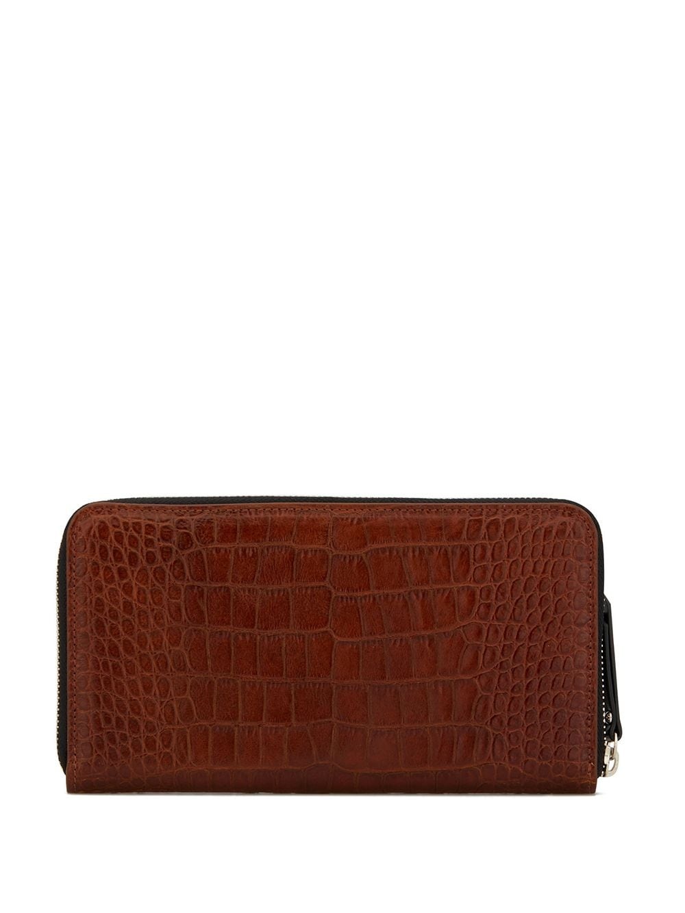 embossed croc-effect zipped wallet - 2