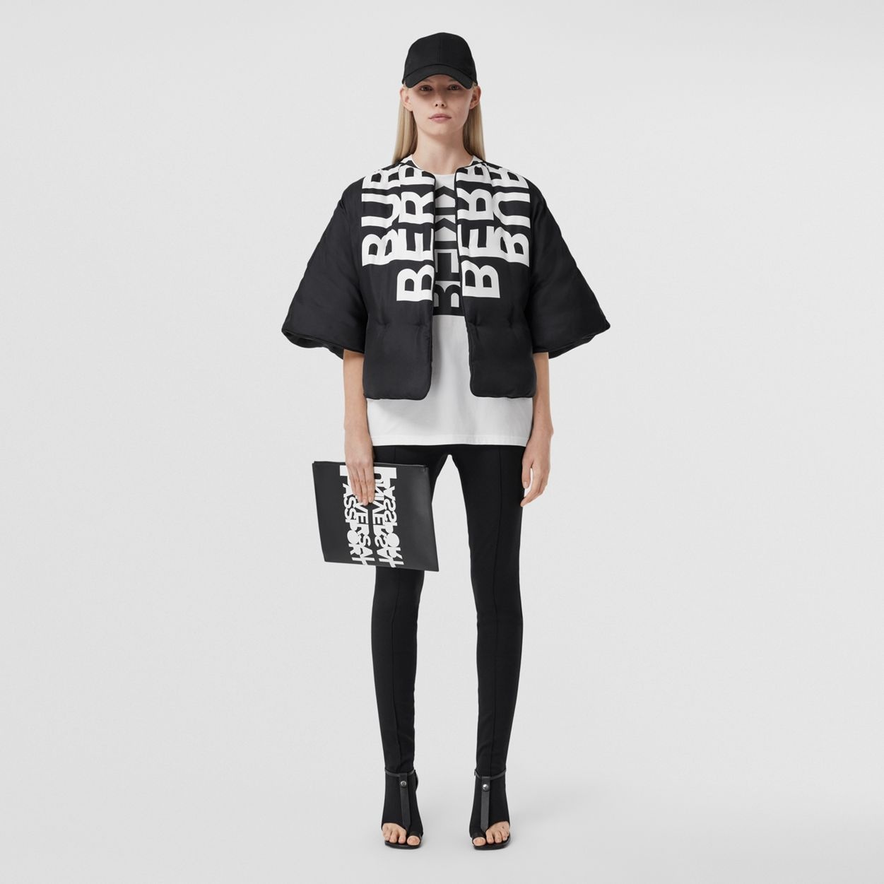 Logo Print Silk Twill Cape - 5