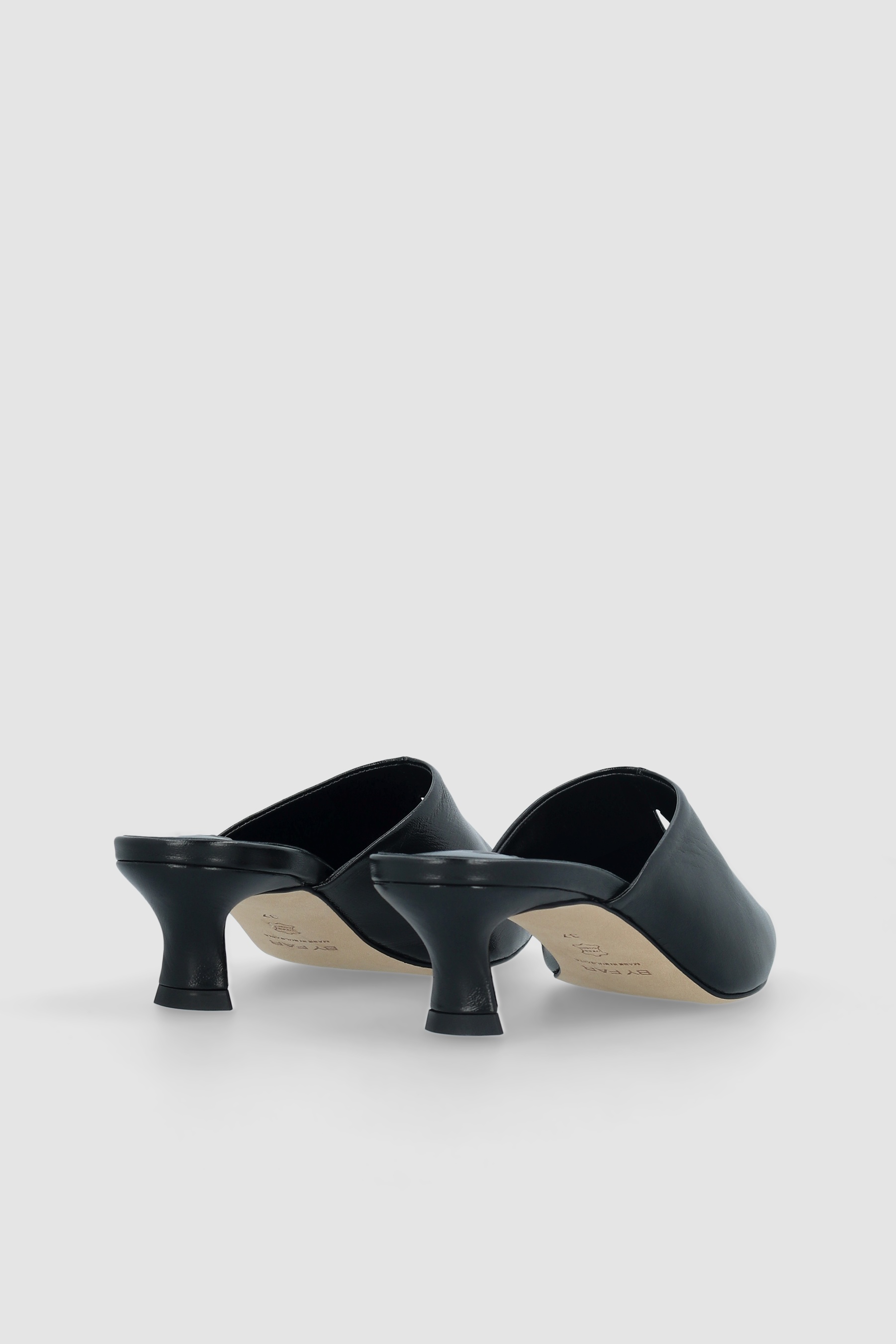 Luciana Black Glossed Nappa Leather Mule - 8