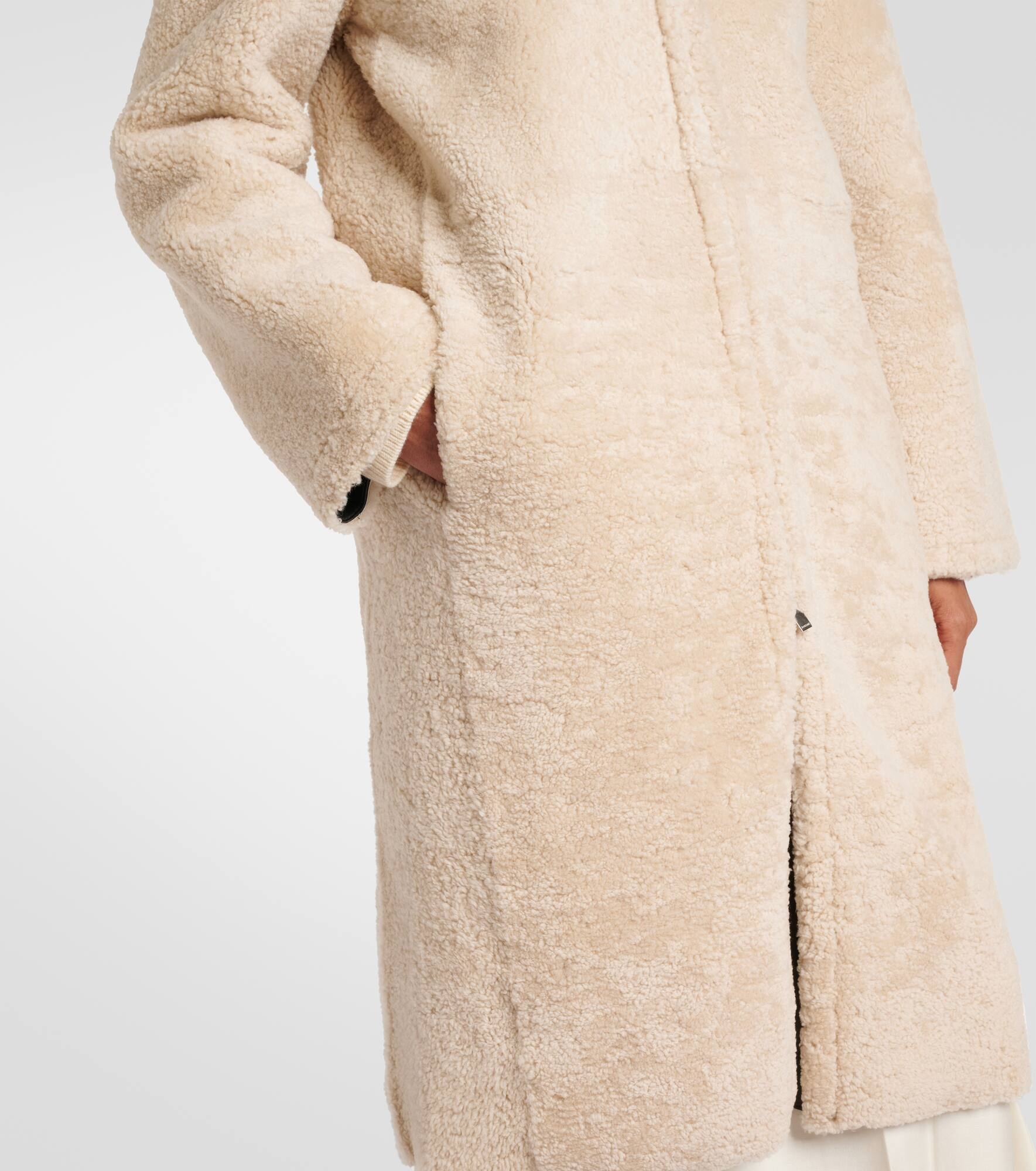 Zipped teddy shearling coat - 5
