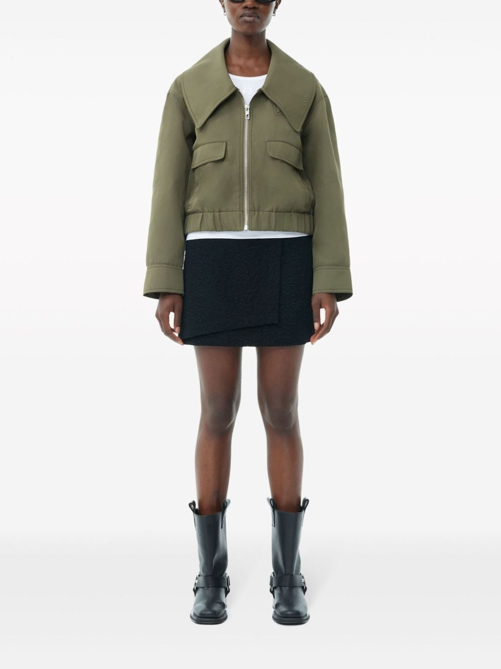 oversized collar jacket - 2