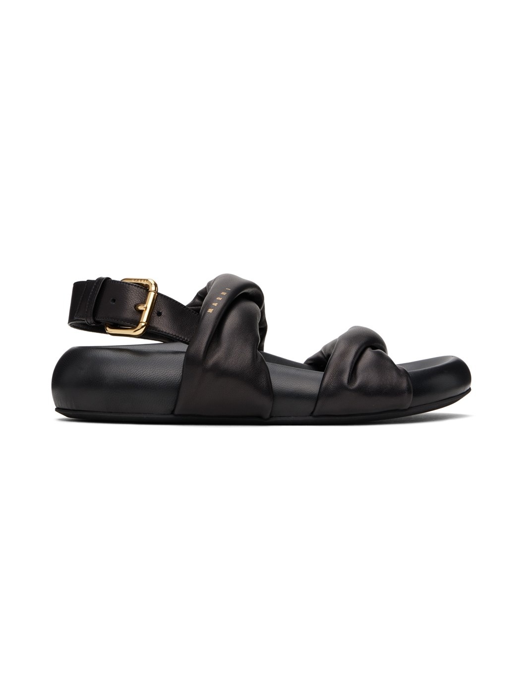 Black Back Buckle Sandals - 1