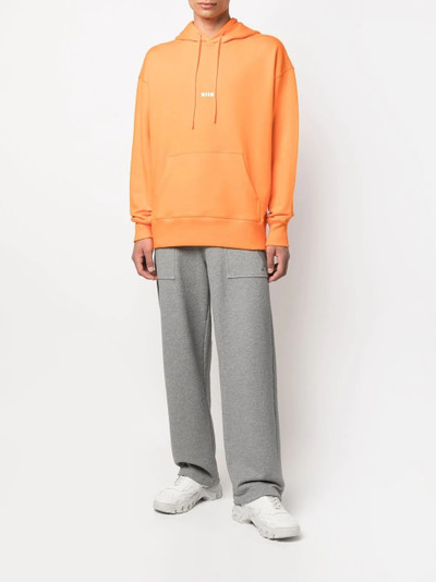 MSGM logo-print drawstring hoodie outlook