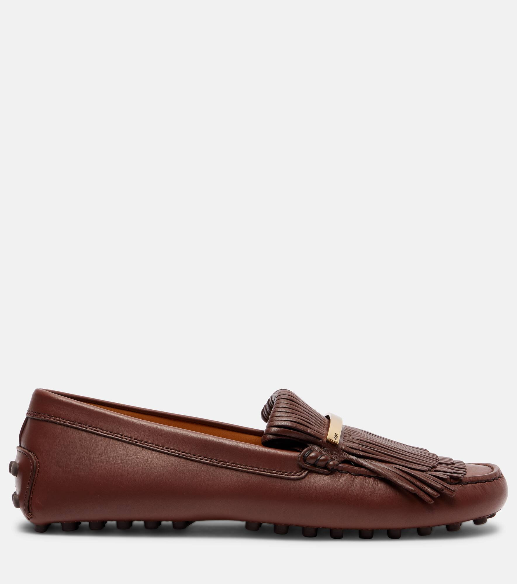 Gommino fringed leather driving shoes - 4
