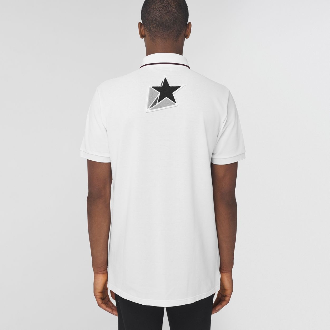 Letter Graphic Cotton Piqué Oversized Polo Shirt - 4