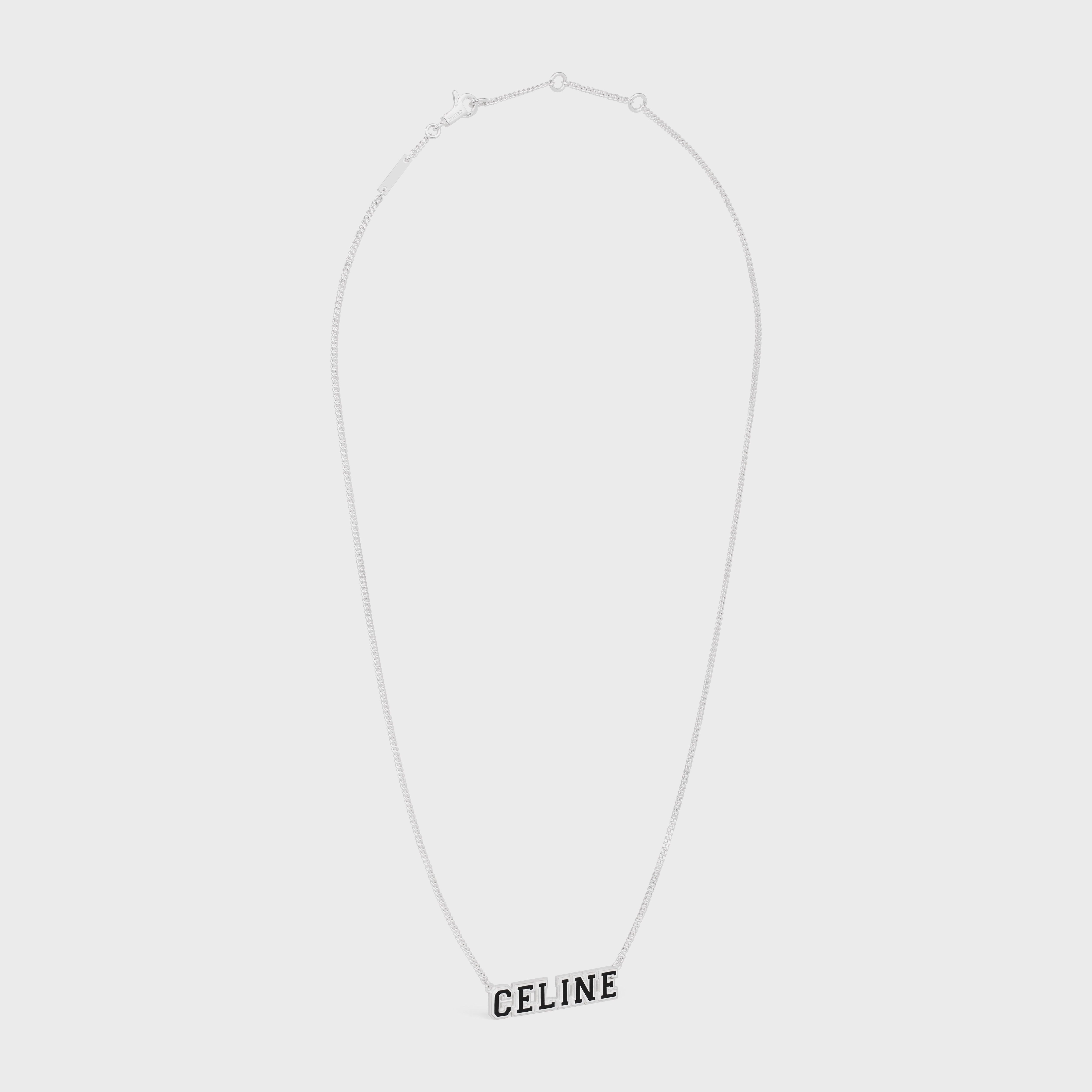 Celine Université Necklace in Sterling Silver with Rhodium Finish and Enamel - 3