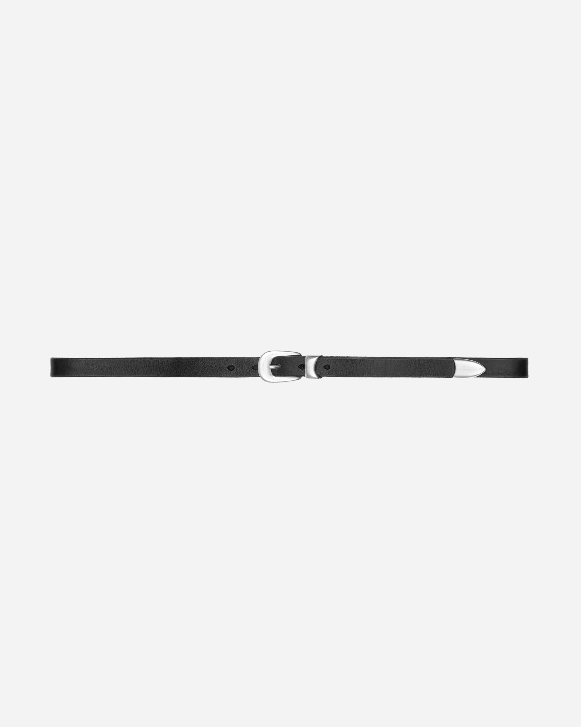 2cm Leather Belt Black - 2